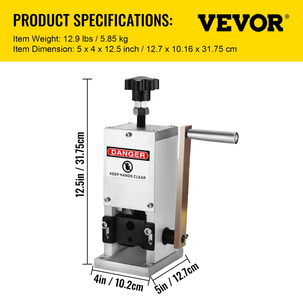 VEVOR Wire Stripping Tool 0.06-0.98 Inch Cable Wire Stripping 1 Cutting Blade Wire for cutting and Stripping Scrap Copper Wire