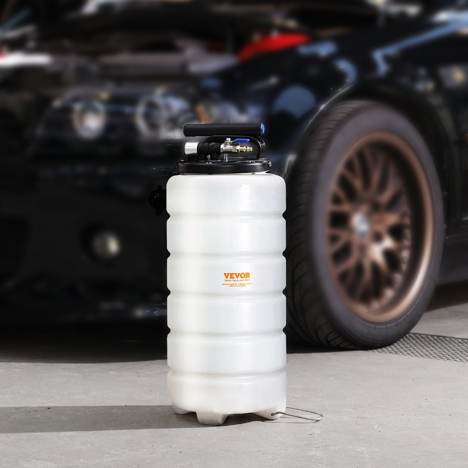 VEVOR Fluid Extractor, 15 Liters Capacity, Pneumatic/Manual Oil Changer Vacuum Fluid Extractor with Dipstick and Liquid Suction Hose, Oil Extractor Change Pump for Automotive Fluids Vacuum Evacuation