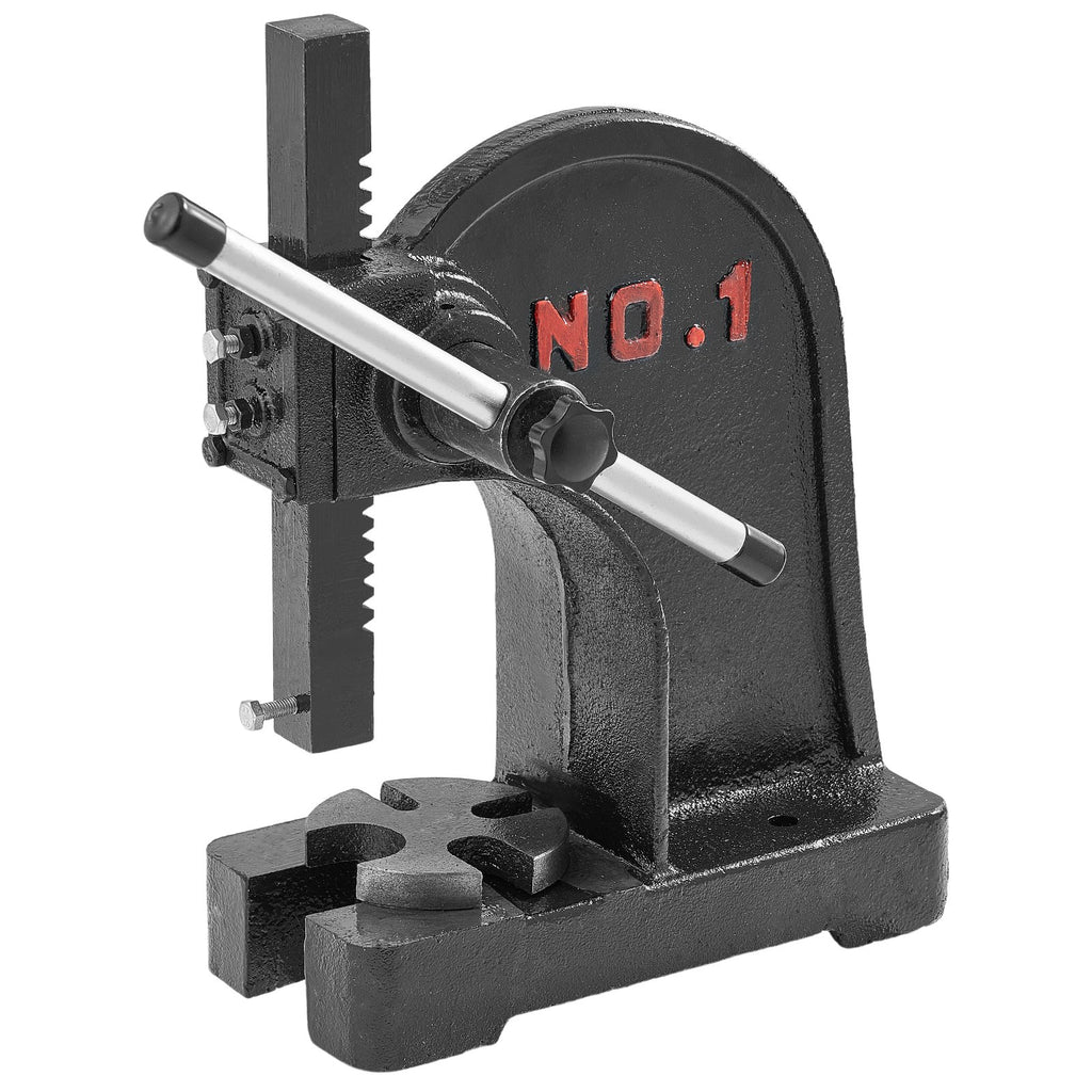 VEVOR Arbor Press, 1 Ton Manual Arbor Press, 5.9" Maximum Height, Cast Iron Heavy-duty Manual Desktop Arbor Press, Precision Hand Press for Stamping, Bending, Stretching, Forming