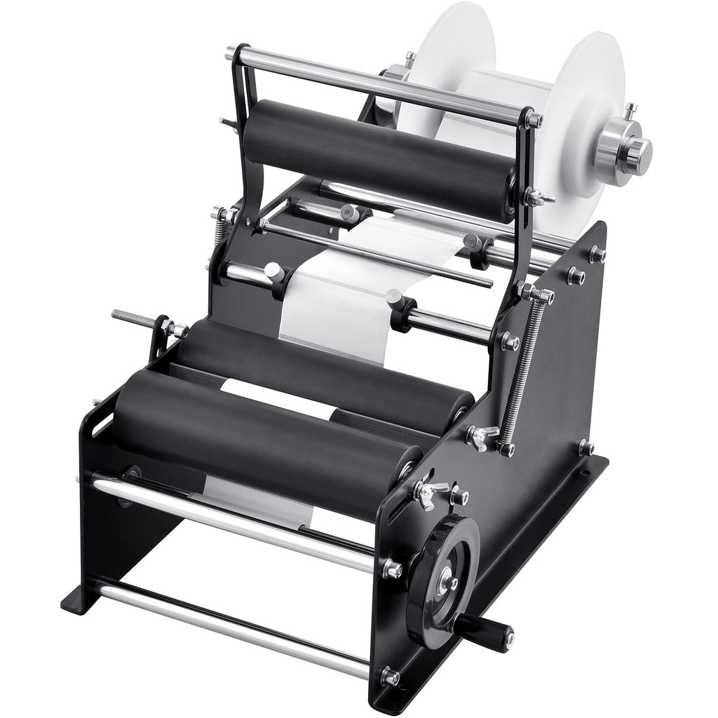 VEVOR Manual Round Labeling Machine, 15-20pcs/min, Bottle Label Applicator for Round Bottles, Adjustable Manual Round Bottle Labeler Suitable for Round Bottle Diameter 20-120 mm (with Pressing Bar)