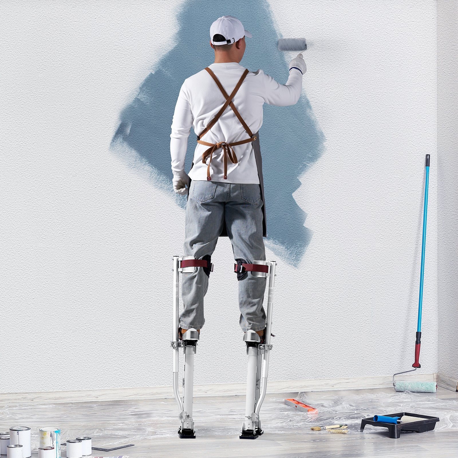 VEVOR Drywall Stilts Aluminum Tool Stilts 45.7-76.2cm Adjustable Painting Taping