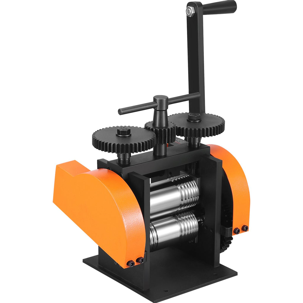 VEVOR Rolling Mill, 1.77"/45 mm Jewelry Rolling Mill Machine, 1: 2.4 Gear Ratio, 3-in-1 Multi-function Rolling Mill, 0-6 mm Press Thickness for Metal Jewelry Making Sheet Square Wire Semicircle