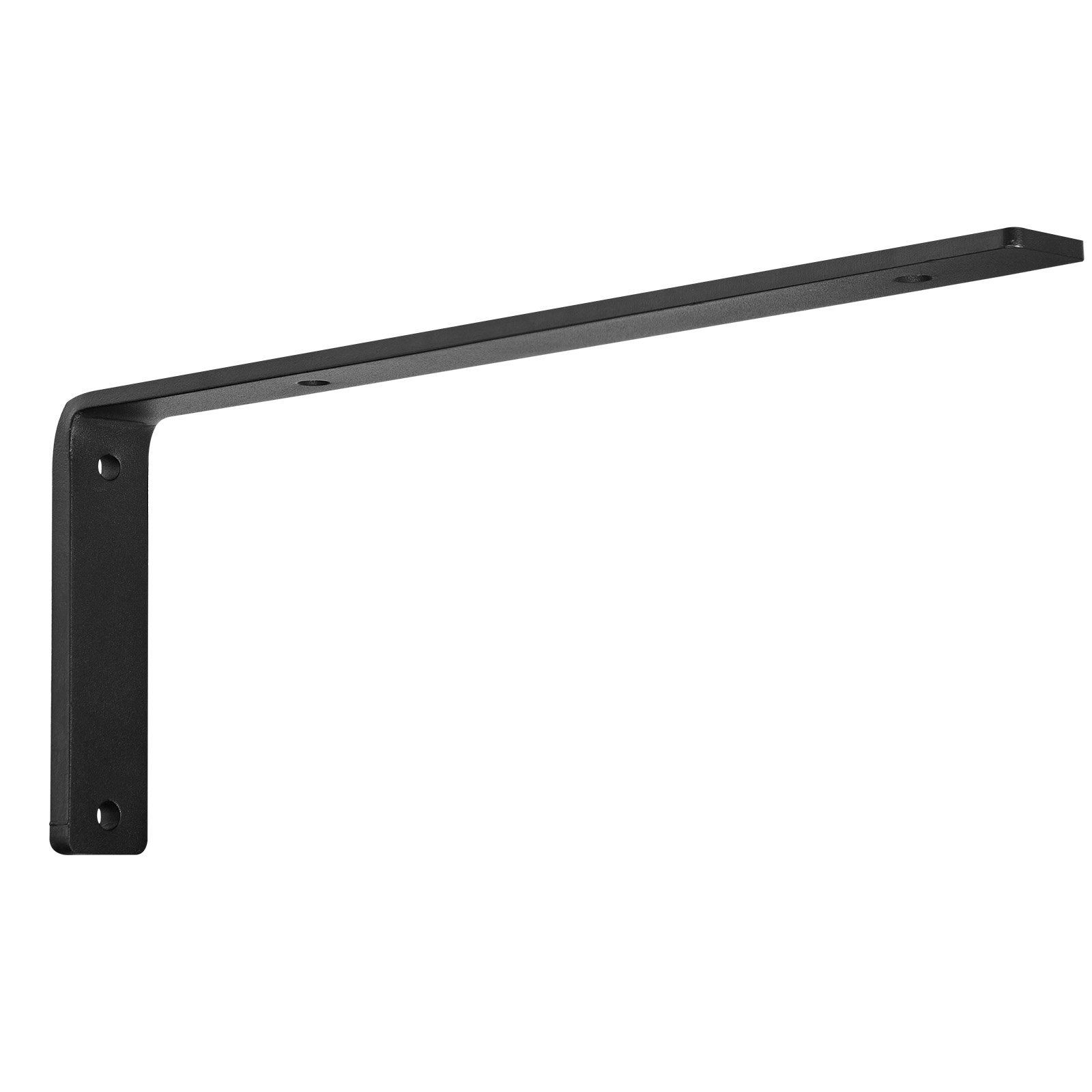 VEVOR Shelf Bracket, 41 x 15.5 cm 4 Pcs, Heavy Duty Floating Shelf Brackets, Brackets for Shelves, 10mm Thick Matte Black L Shelf Bracket,Steel Shelving Brackets with 72.6 kg Load Capacity