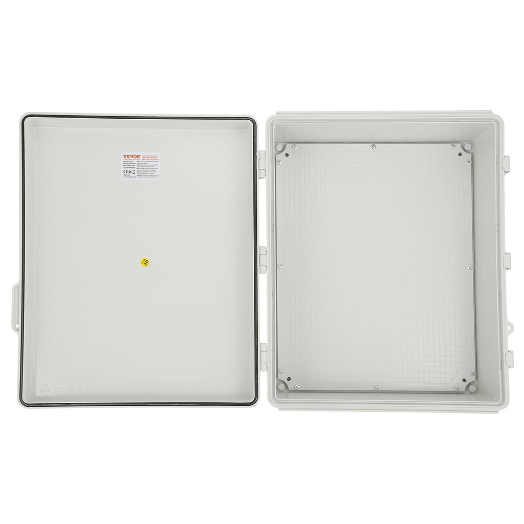 VEVOR Outdoor Electrical Junction Box, 350 x 250 x 150 mm, ABS Plastic Electrical Enclosure Box with Hinged Cover Stainless Steel Latch, IP67 Dustproof Waterproof for Outdoor Electrical Projects