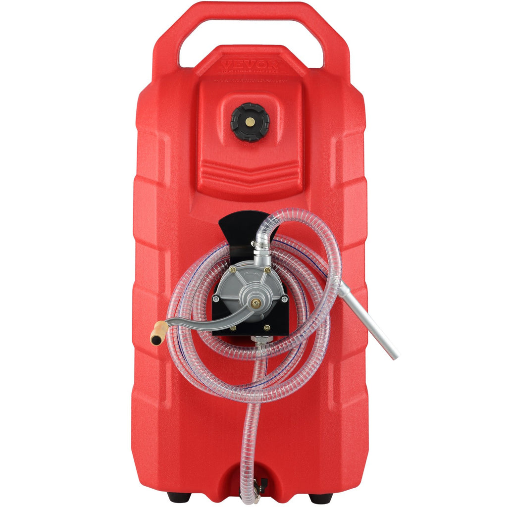VEVOR 60.57L Fuel Caddy, 7.8 L/min, Portable Gas Storage Tank Container with Hand Pump Rubber Wheels, Fuel Transfer Storage Tank for Gasoline Diesel Machine Oil Car Mowers Tractor Boat Motorcycle