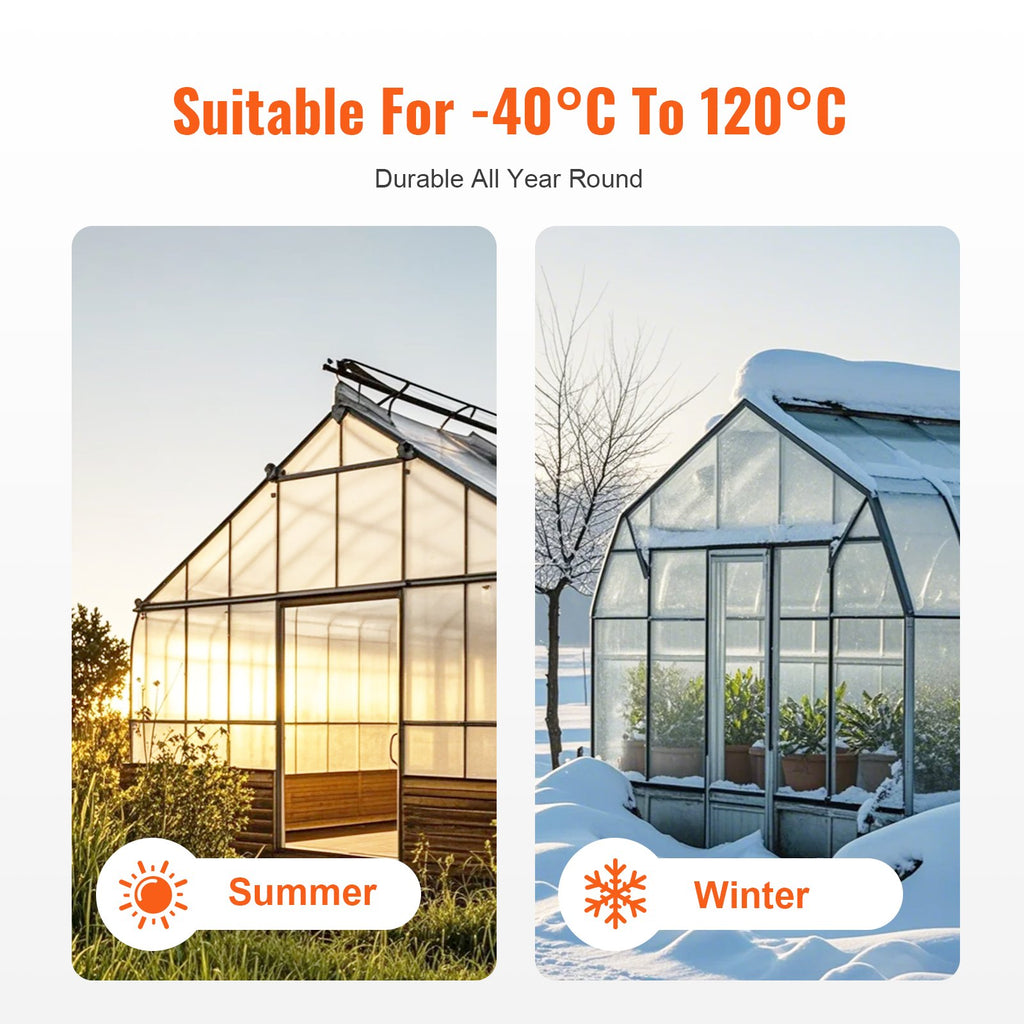 VEVOR 15 Pack Polycarbonate Greenhouse Panels, 2' X 4' X 0.24'' Roof Panels Sheets, Waterproof UV Protected Corrugated Plastic Roofing, Impact Resistance Clear Roofing Sheets for Greenhouse/Garden