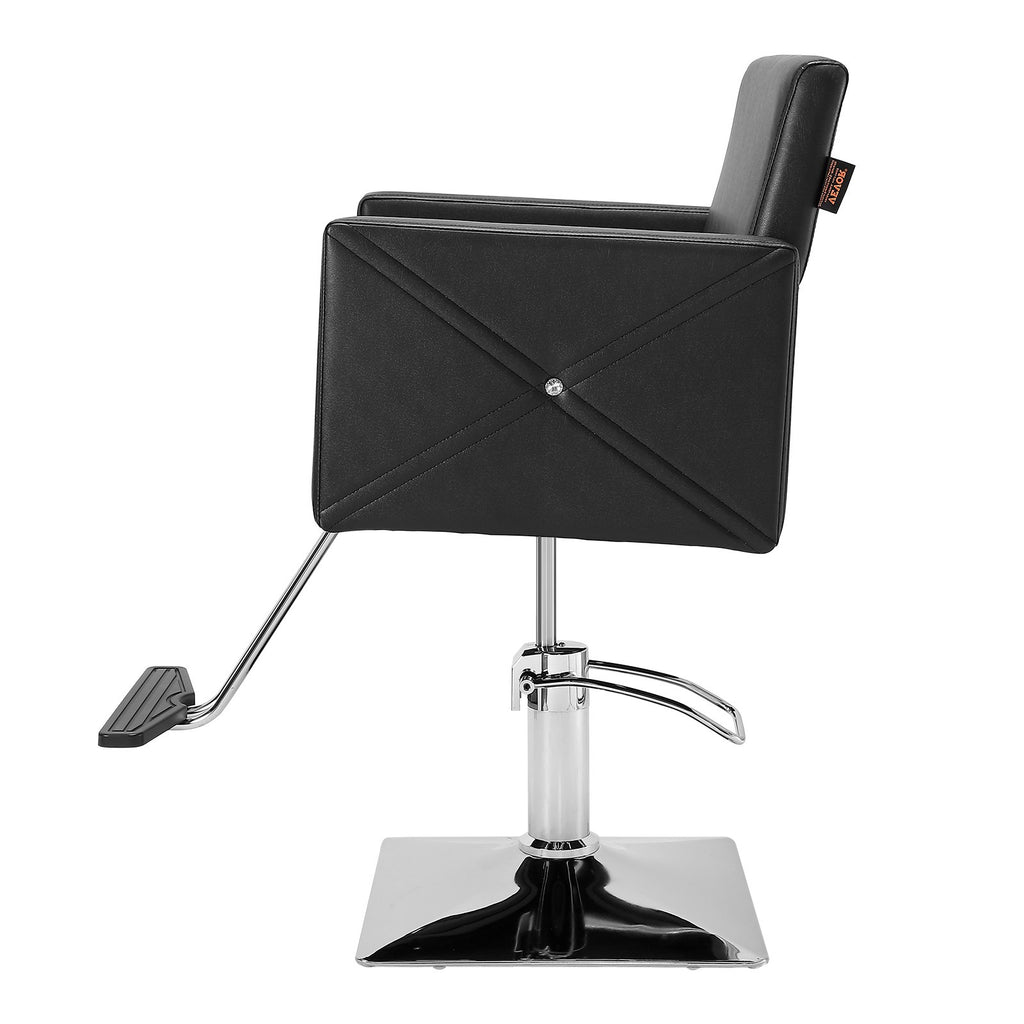 VEVOR Salon Chair, Barber Chair for Hair Stylist, Styling Chair with Heavy Duty Hydraulic Pump, Swivel Hair Salon Chair with Footrest for Beauty Spa Shampoo, Max Load Weight 330 lbs, Black
