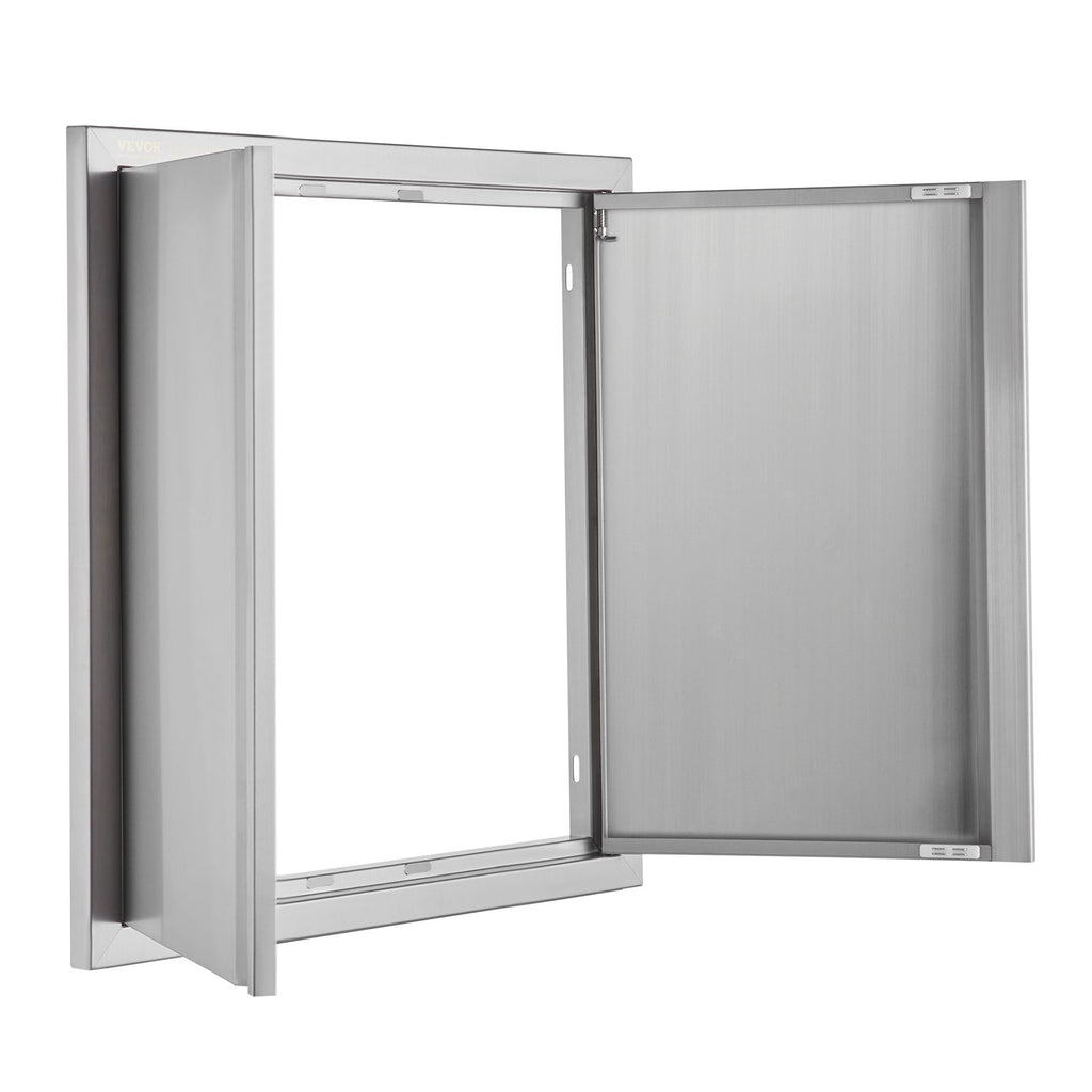 VEVOR BBQ Access Door, 610x610 mm Double Outdoor Kitchen Door, Stainless Steel Flush Mount Door, Wall Vertical Door with Recessed Handles , for BBQ Island, Grilling Station, Outside Cabinet