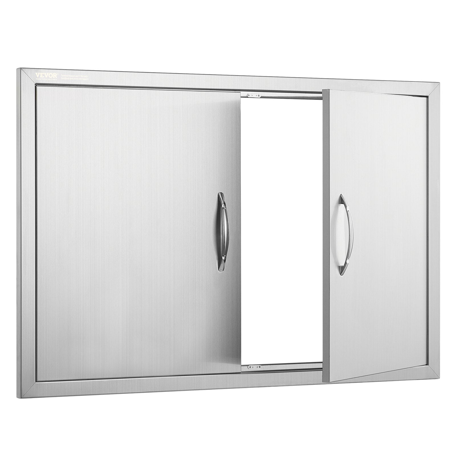 VEVOR BBQ Access Door, 889x610 mm Double Outdoor Kitchen Door, Stainless Steel Flush Mount Door, Wall Vertical Door with Handles, for BBQ Island, Grilling Station, Outside Cabinet