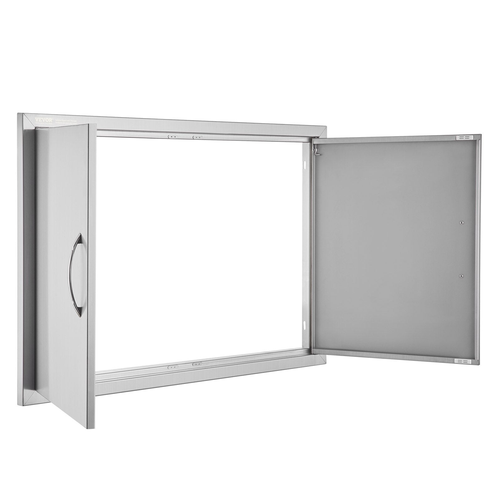 VEVOR BBQ Access Door, 889x610 mm Double Outdoor Kitchen Door, Stainless Steel Flush Mount Door, Wall Vertical Door with Handles, for BBQ Island, Grilling Station, Outside Cabinet