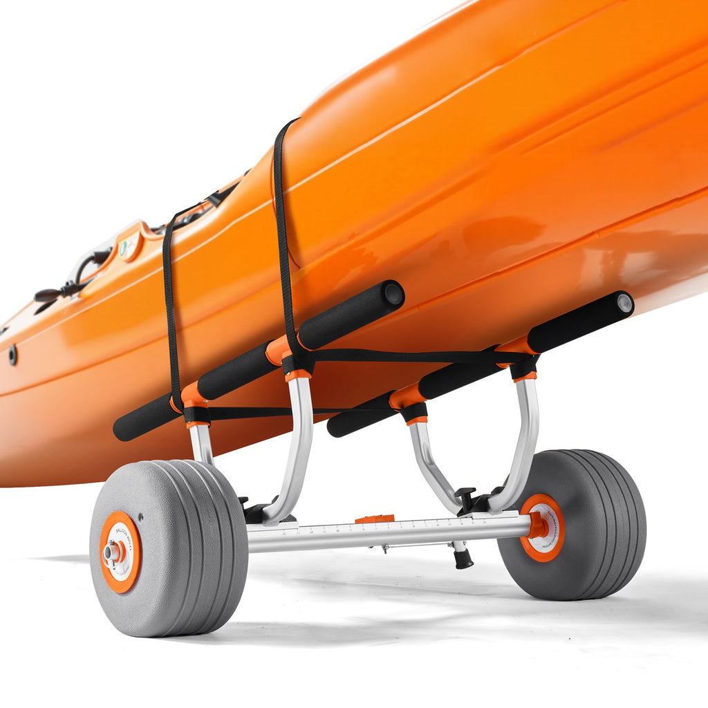 VEVOR Kayak Cart, 158.8 kg Load Capacity, Kayak Trolley with 30.5 cm Inflatable PU Tires & 2 Straps, Assembles & Disassembles Within Seconds, Paddle Board Trolley for Carrying Kayaks and Canoes