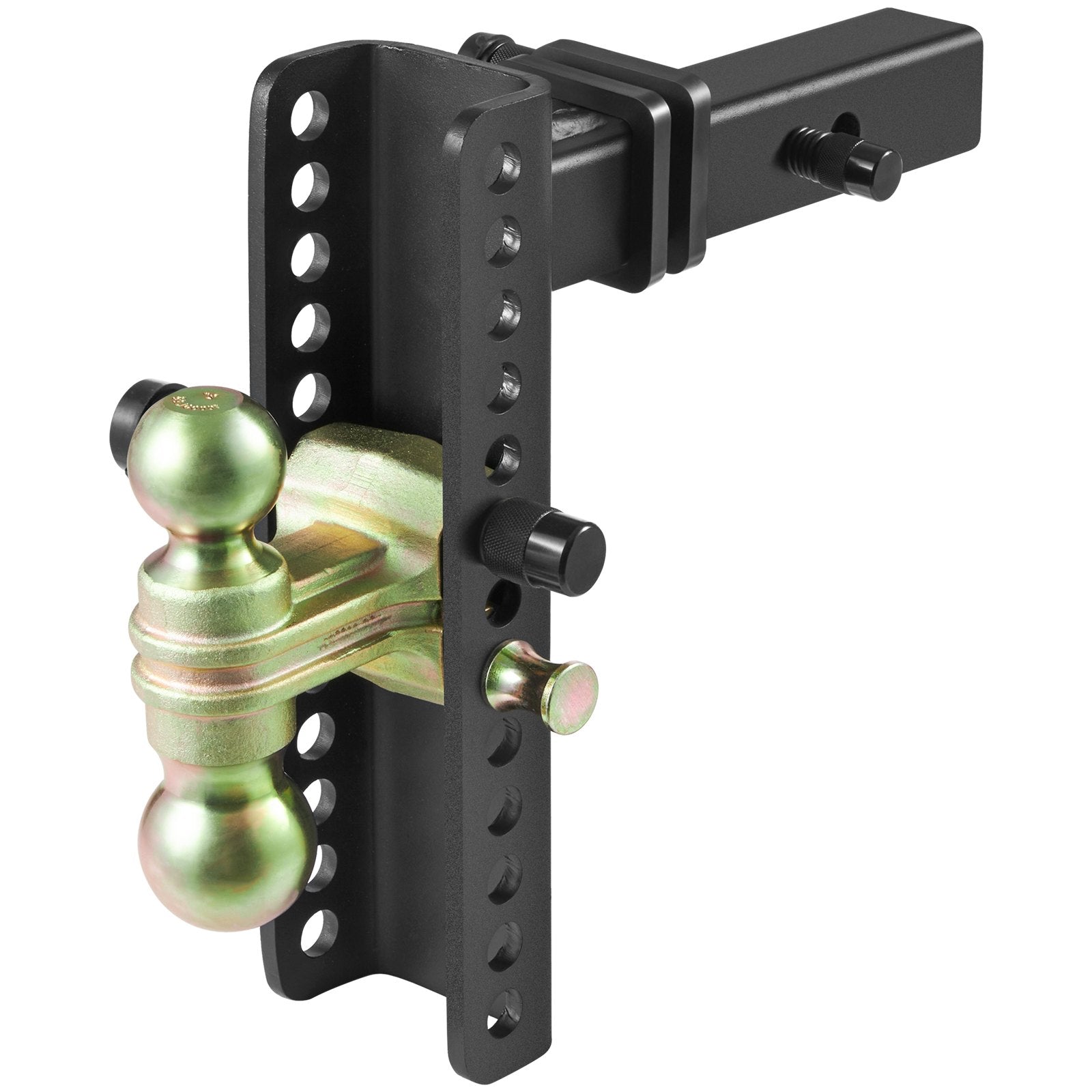 VEVOR Adjustable Trailer Hitch, 25.4 cm Drop & 21.59 cm Rise Hitch Ball Mount with 5.08 cm Receiver, Solid Tube, 6350 kgs GTW, 5.08 cm & 5.08-0.79 cm 45# Steel Tow Balls with Key Lock for Truck Towing