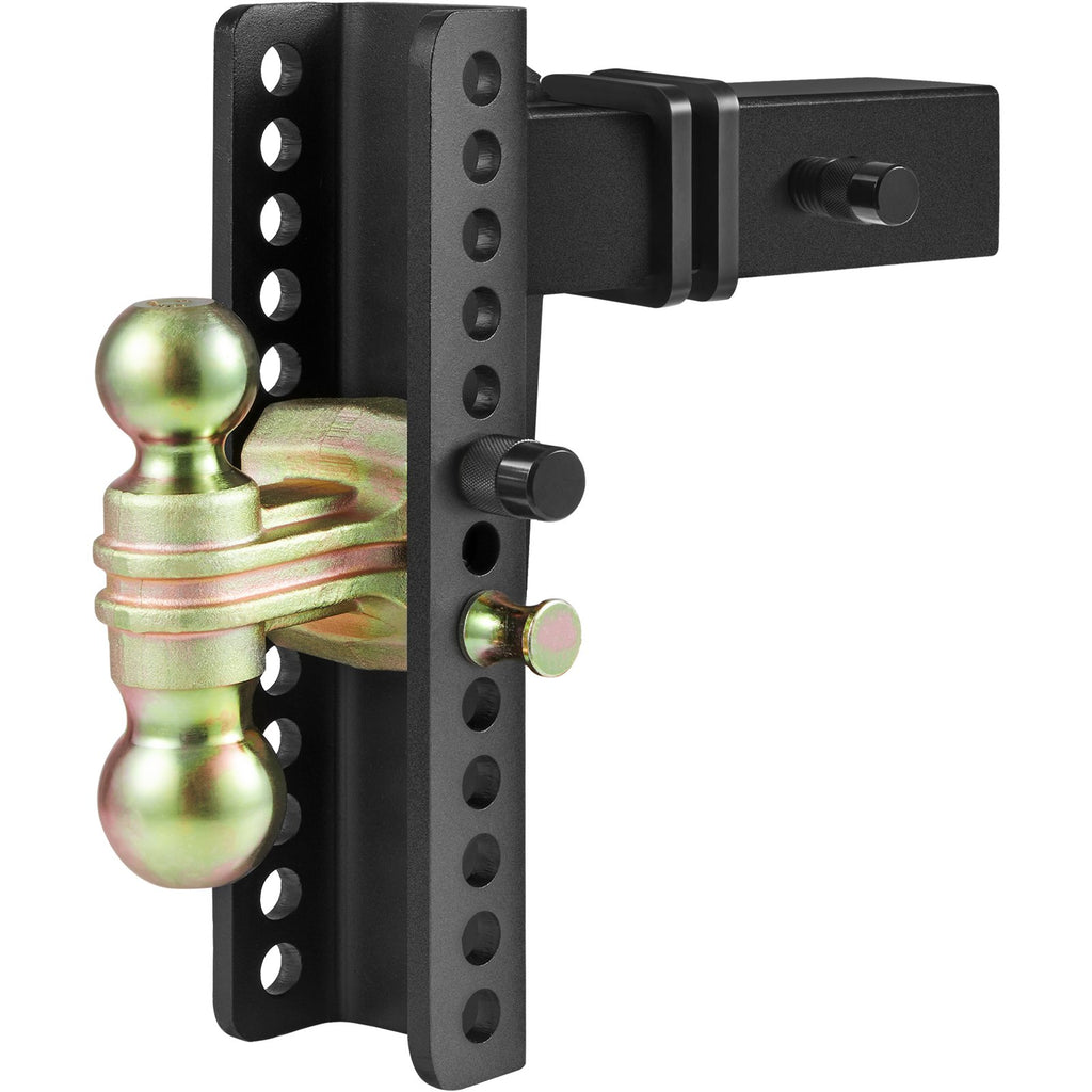 VEVOR Adjustable Trailer Hitch, 25 cm Drop & 21.59 cm Rise Hitch Ball Mount with 6.35 cm Receiver Solid Tube, 6577 kgs GTW, 5.08 cm & 5.08-0.79 cm 45# Steel Tow Balls with Key Lock for Truck Towing