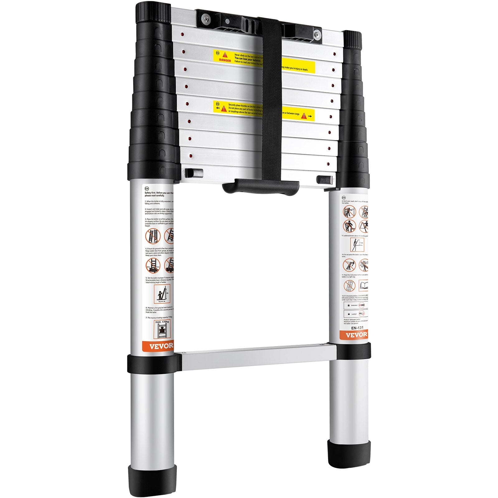 VEVOR Telescoping Ladder Aluminum Extension Step 3.2 m Multi-purpose Portable