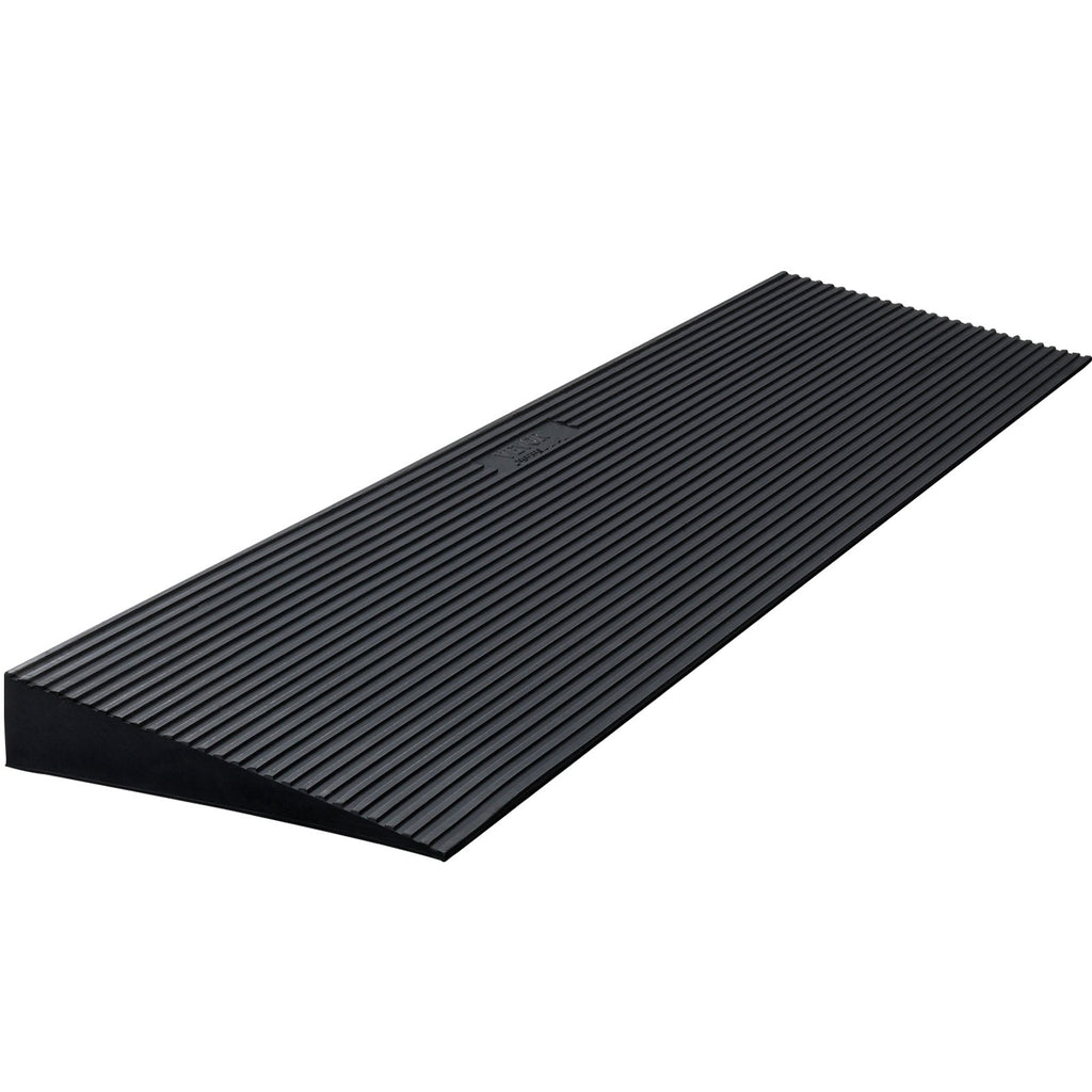 VEVOR 4 cm Rise Cuttable Threshold Ramp for Sweeping Robot, 90 cm Wide Natural Rubber Wheelchair Ramp, Non-Slip Solid Rubber Ramp with Double-Sided Tape for Doorways, Driveways, Bathroom, Smooth Tile