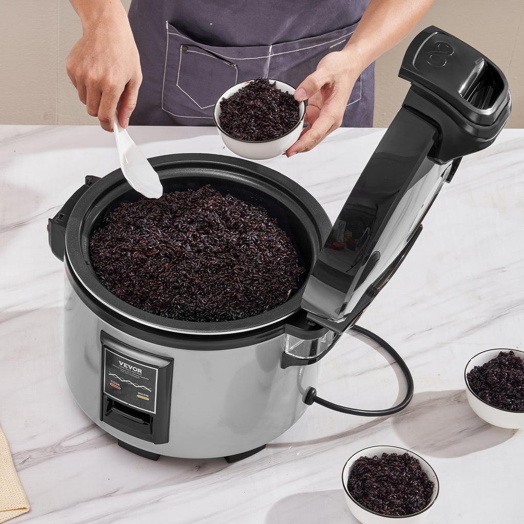 VEVOR Commercial Rice Cooker, 45-Cup Rice Cooker, 9 Liter Large Rice Cooker and Warmer with Nonstick Inner Pot, Fast Cooking and 12-Hour Keep Warm, with Rice Cup and Paddle, for Restaurant