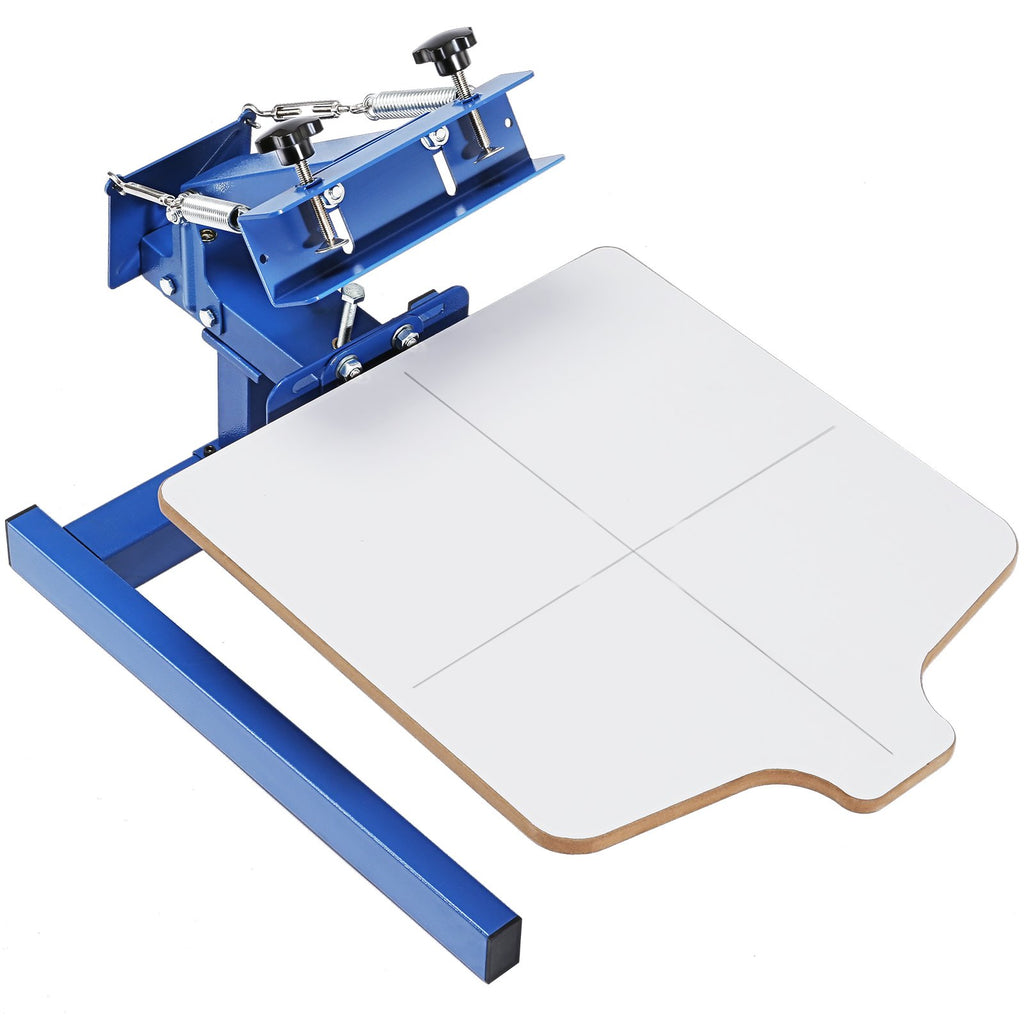 VEVOR Screen Printing Machine, 1 Color 1 Station Silk Screen Printing Press, 21.2x17.7in / 54x45cm Screen Printing Press, Double-layer Positioning Pallet, Adjustable Tension for T-shirt DIY Printing