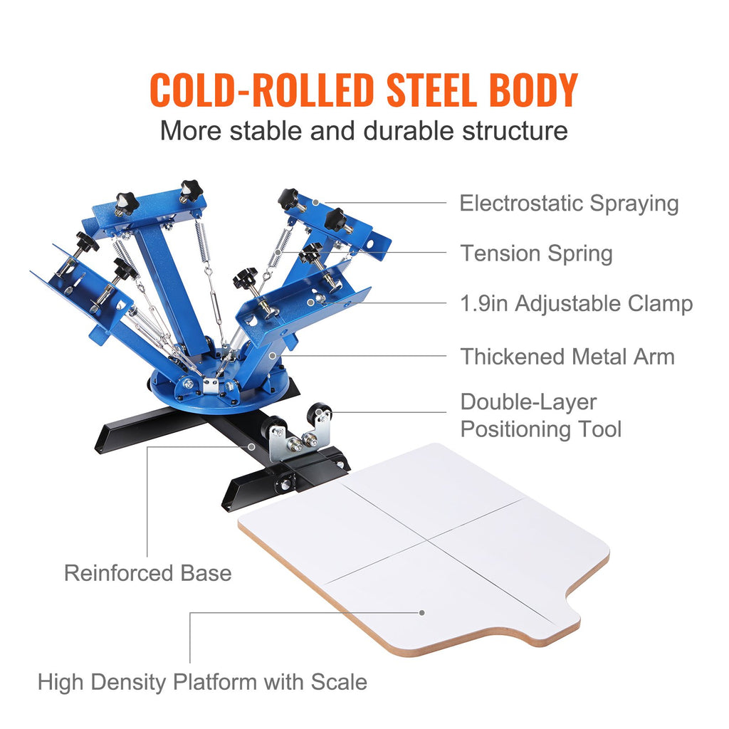 VEVOR 4 Color 1 Station Silk Screening Screenprint Press Screen Printing Machine