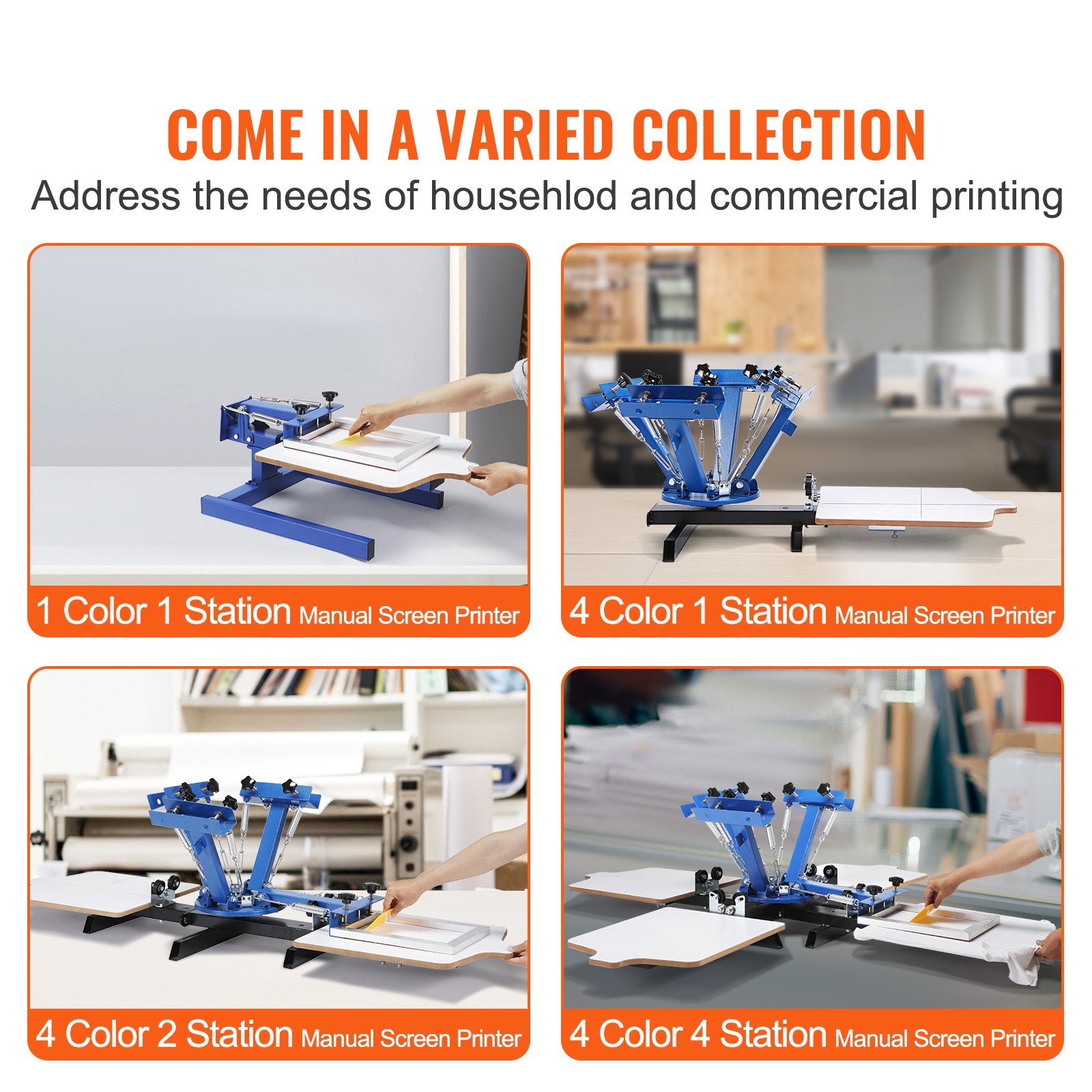 VEVOR 4 Color 1 Station Silk Screening Screenprint Press Screen Printing Machine
