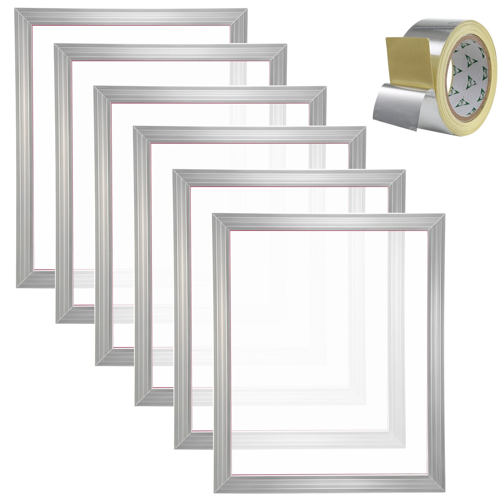 VEVOR Screen Printing Kit, 6 Pieces Aluminum Silk Screen Printing Frames, 20x24inch Silk Screen Printing Frame with 160 Count Mesh, High Tension Nylon Mesh and Sealing Tape for T-shirts DIY Printing