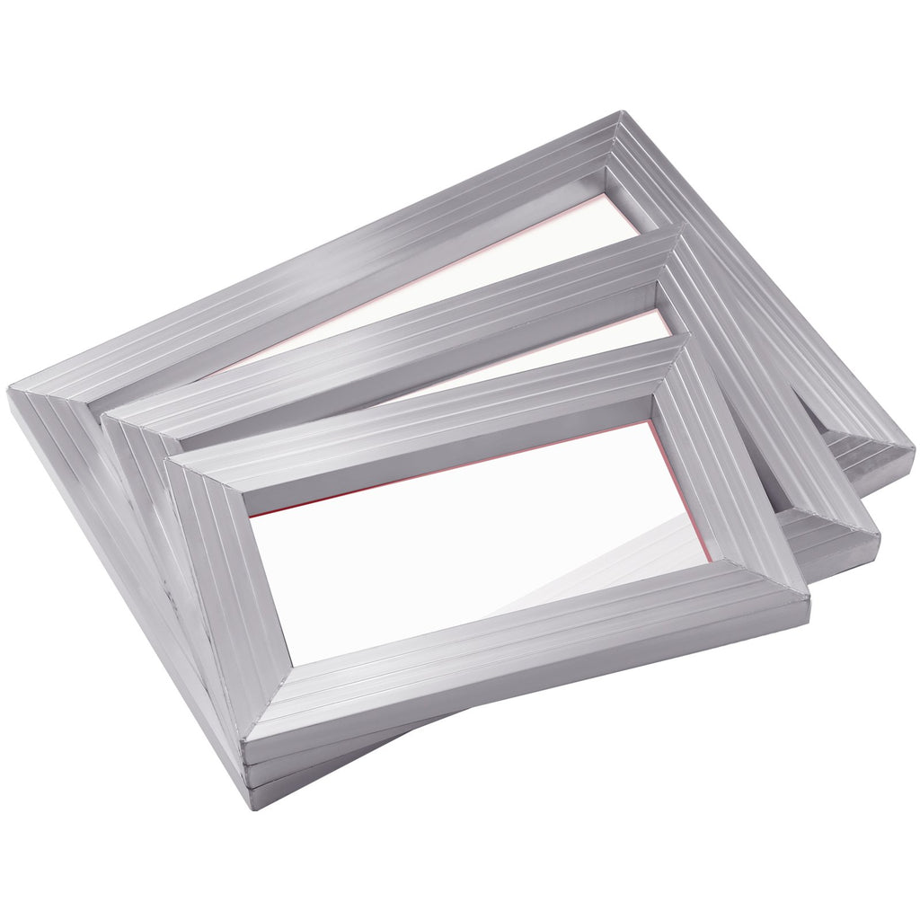 VEVOR Screen Printing Kit, 3 Pieces Aluminum Silk Screen Printing Frames 25x36/20x30/15x25 cm 110 Count Mesh, 5 Glitters and Screen Printing Squeegees and Transparency Films for T-shirts DIY