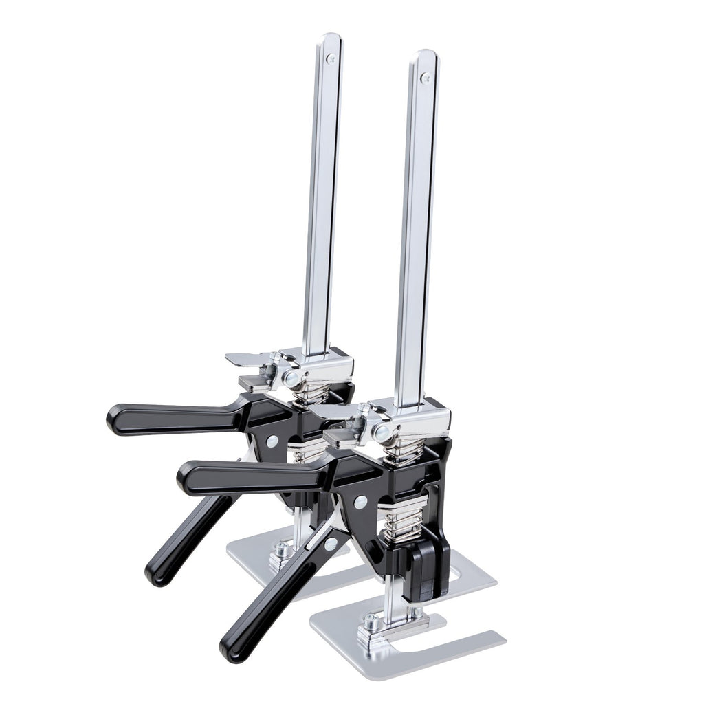VEVOR Labor Saving Arm Jack, 2 PCS 200 kg Bearing Capacity, Lifting up to 235 mm, Metal Hand Lifting Jack Tool with Magnetic Level, 2 Adjustment Modes, for Door, Window, Furniture, Woodworking, Black