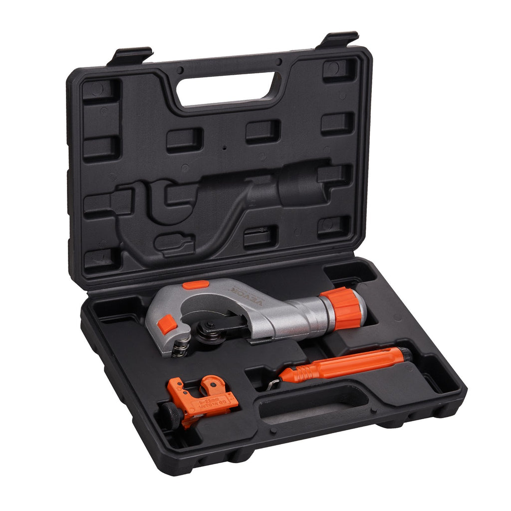 VEVOR 3PCS Tubing Cutter Set, 3/16"-2" O.D. Copper Pipe Cutter, 1/8"-7/8" O.D. Mini Tube Cutter and Deburring Tool, Heavy Duty Pipe Cutter Set for Copper, Aluminum, Stainless Steel, Plastic Pipes