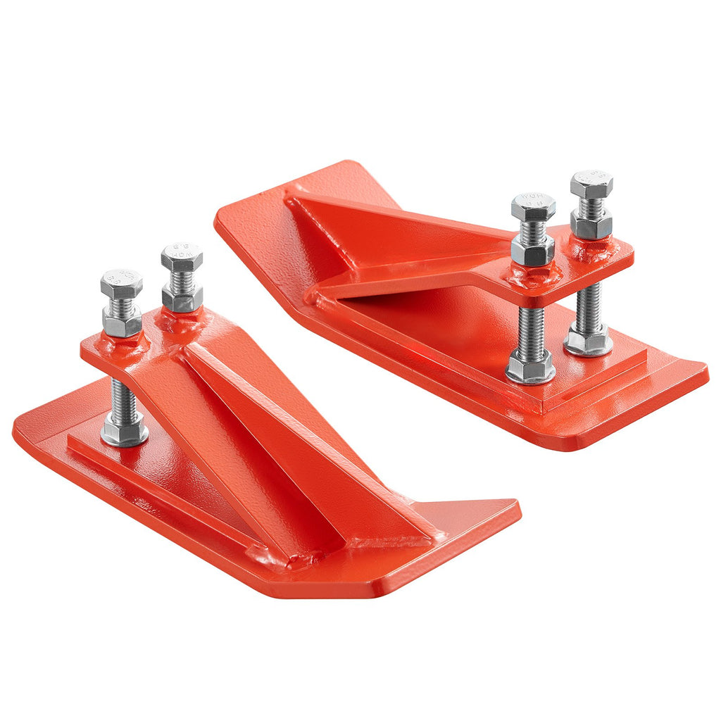 VEVOR Tractor Bucket Protector, 2PCS Heavy Duty Steel Bucket Edge Protectors, Edge Tamer Anti-Skid Device with Double Hexagon Lock Nuts and Bolts, for Snow, Leave Removal & Spreading Gravel (Orange)
