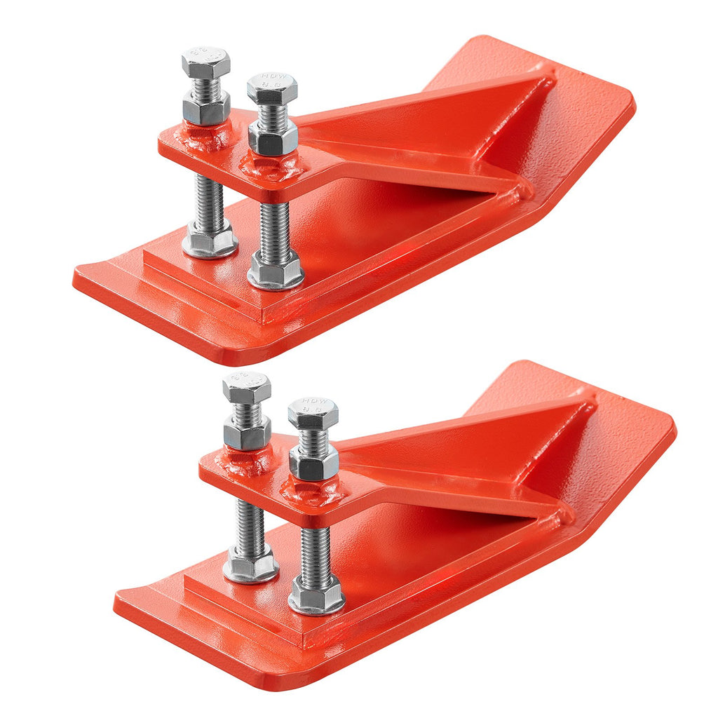VEVOR Tractor Bucket Protector, 2PCS Heavy Duty Steel Bucket Edge Protectors, Edge Tamer Anti-Skid Device with Double Hexagon Lock Nuts and Bolts, for Snow, Leave Removal & Spreading Gravel (Orange)