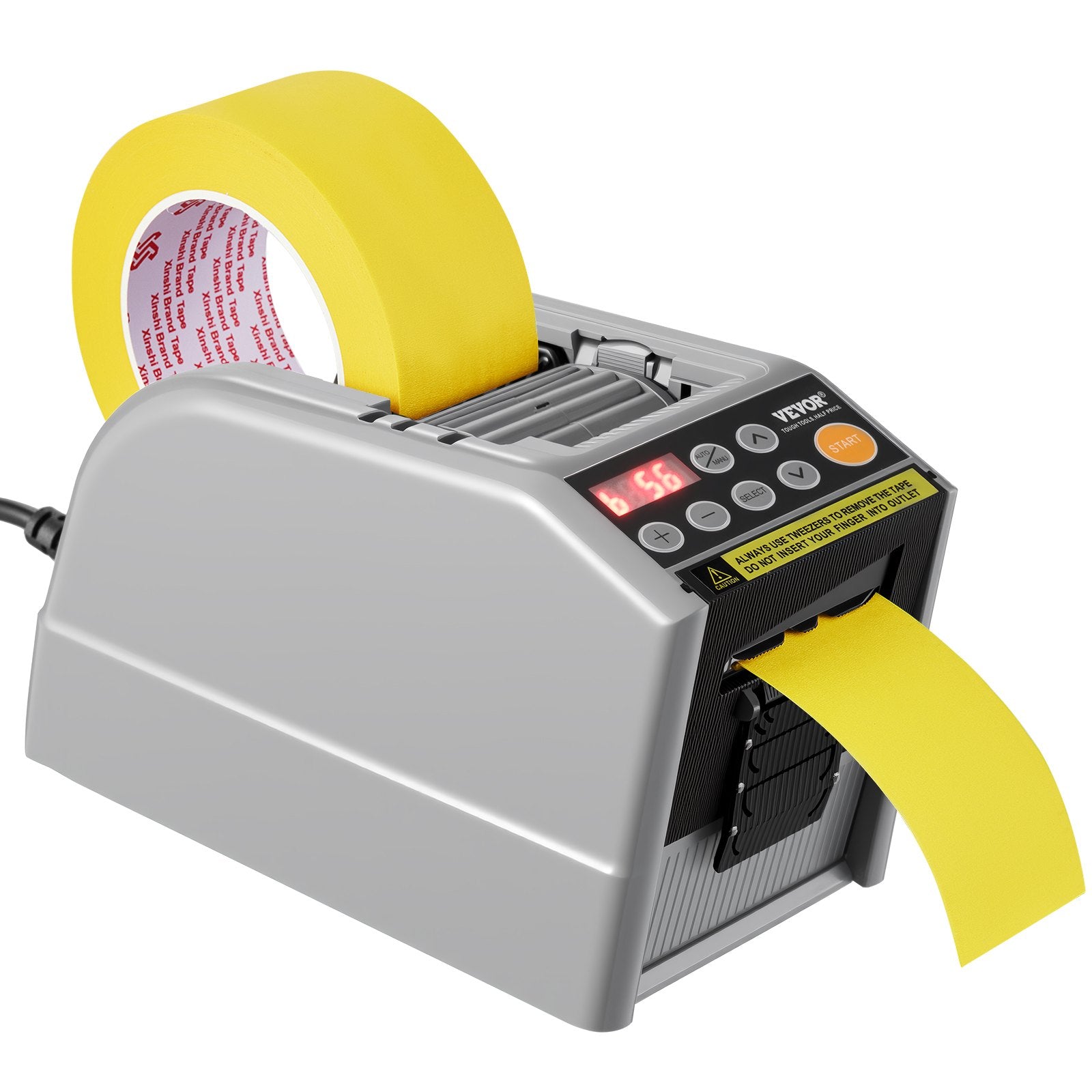 VEVOR Automatic Tape Dispenser, Self-Adhesive Electric Tape Cutter, 25 W Packaging Machine, Tape Cutter, 6-60 mm Tape Width, Electric Tape Cutter Packaging Machine