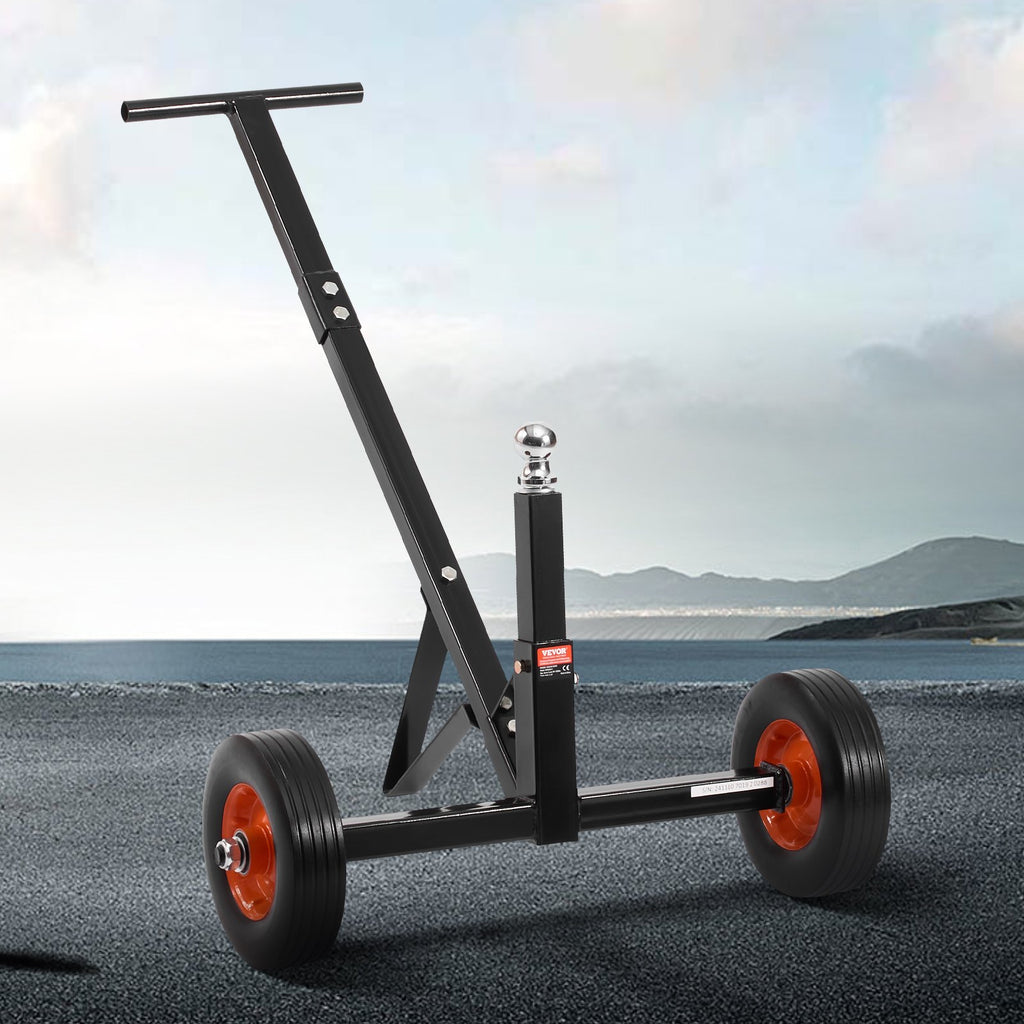 VEVOR Trailer Dolly, 600lbs Tongue Weight Capacity, Carbon Steel Trailer Mover with 1-7/8 in Hitch Ball and 10 in Solid Tires, Portable Tow Dolly for Moving Car RV Boat Trailer