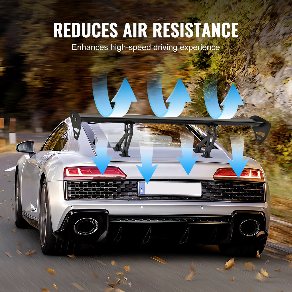 VEVOR Universal Rear Spoiler GT Style Adjustable Trunk Wing Car Racing 43.3''