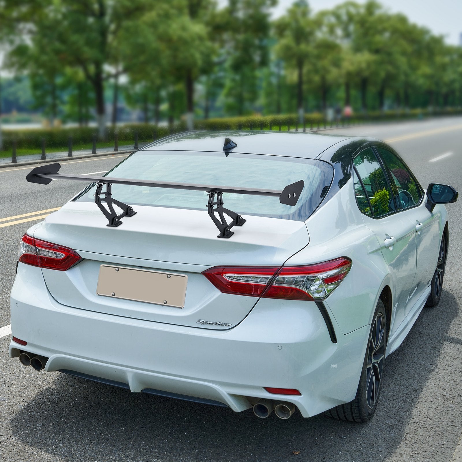 VEVOR GT Wing Car Spoiler, 43.3 inch Universal Spoiler with Single Deck, Adjustable Lightweight Aluminum, Car Rear Spoiler Wing, Racing Spoiler BGW/JDM Drift Black