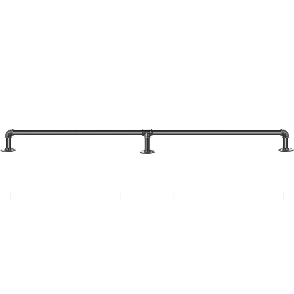 VEVOR Pipe Stair Handrail, 1.8m Staircase Handrail, 200KG Load Capacity Carbon Steel Pipe Handrail, Industrial Pipe Handrail with Wall Mount Support, Round Corner Wall Handrailings for Indoor, Outdoor