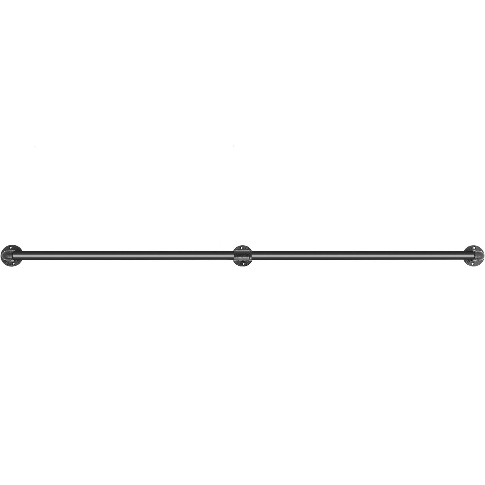 VEVOR Pipe Stair Handrail, 1.8m Staircase Handrail, 200KG Load Capacity Carbon Steel Pipe Handrail, Industrial Pipe Handrail with Wall Mount Support, Round Corner Wall Handrailings for Indoor, Outdoor