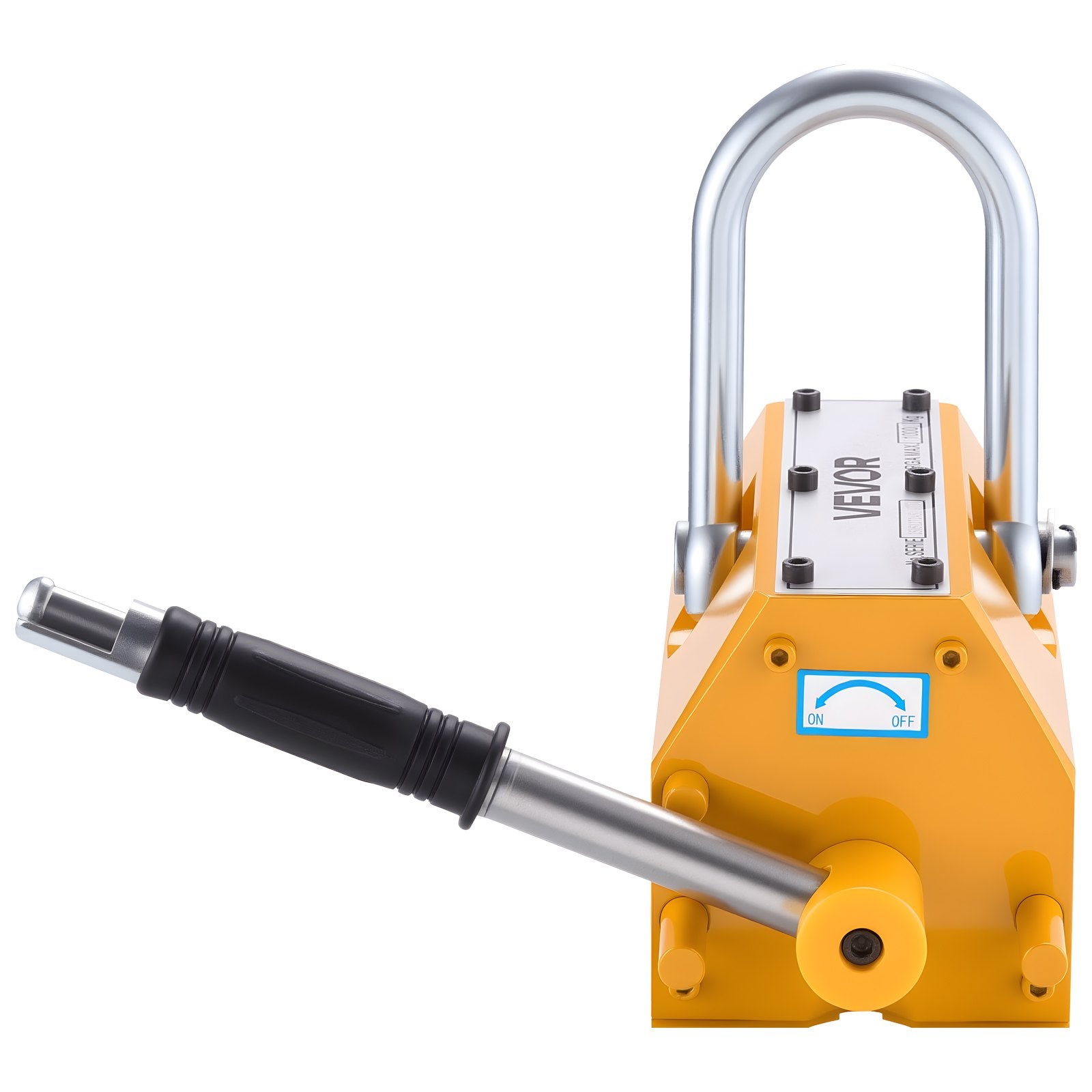 VEVOR Permanent Magnetic Lifter, 1000 kg Pulling Capacity, Heavy Duty N42 Neodymium Lifting Magnet with Release Handle and Steel Hook, Used in Shop Crane and Hoist, for Lifting Plate Steel, Board