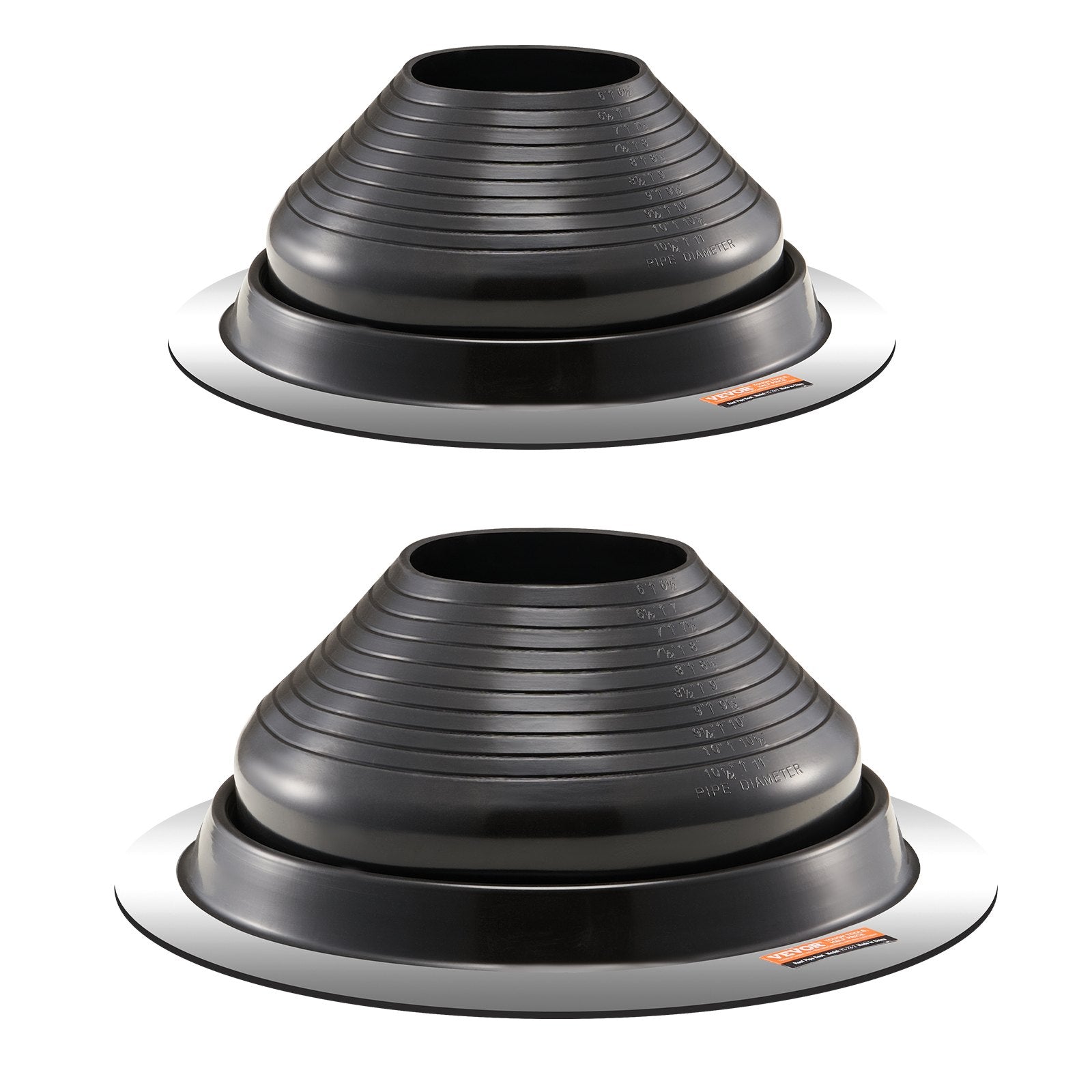 VEVOR 2 Pcs Metal Roof Pipe Flashing Boots Fit 150-280 mm Pipe High Temp EDPM