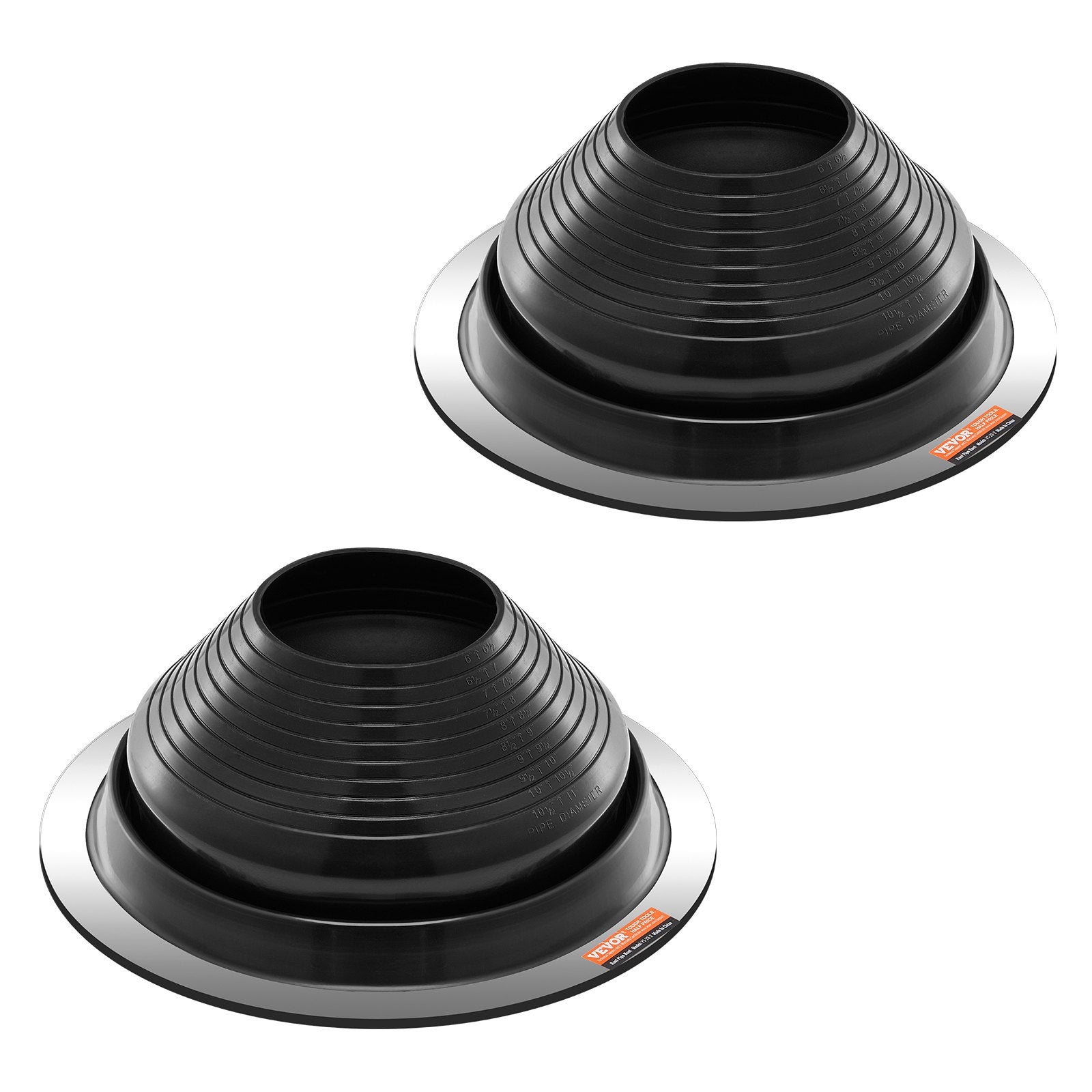 VEVOR 2 Pcs Metal Roof Pipe Flashing Boots Fit 150-280 mm Pipe High Temp EDPM