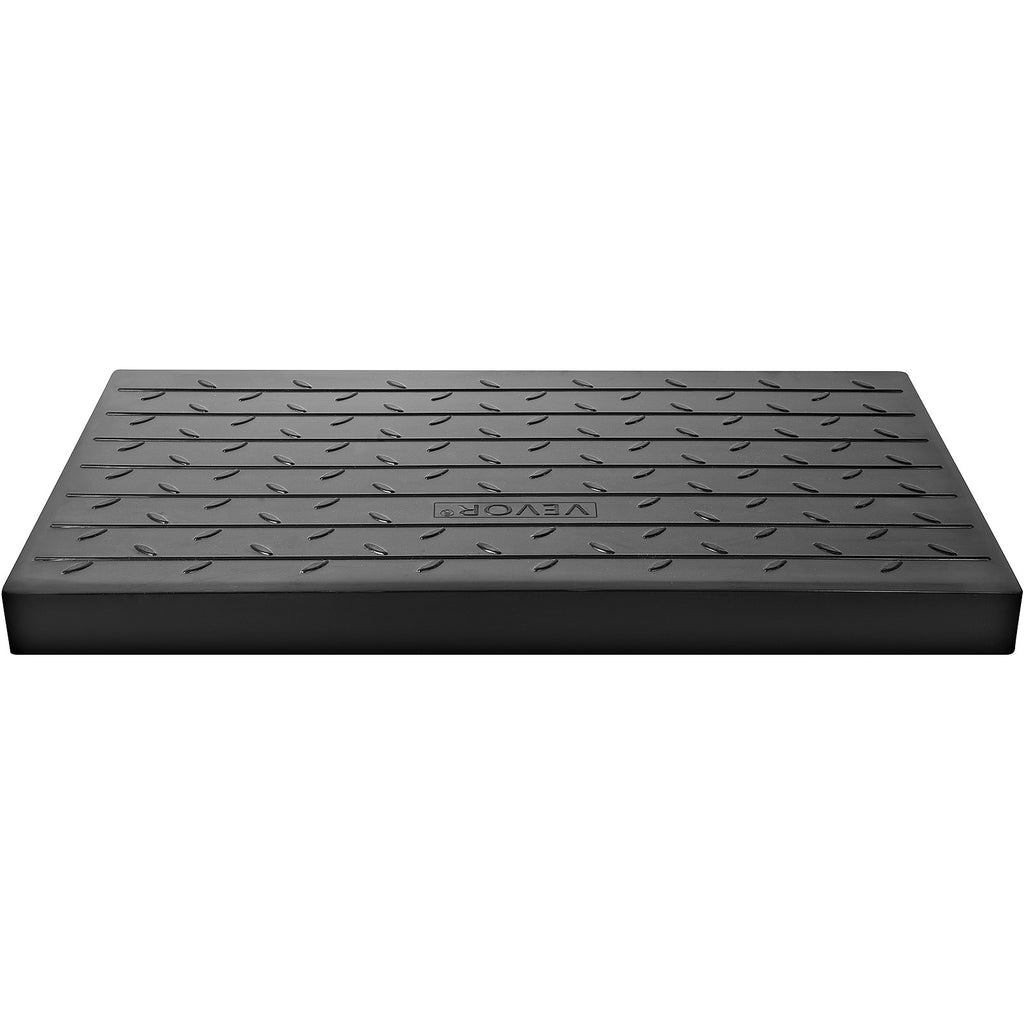 VEVOR Rubber Threshold Ramp, 7.62 cm Rise Threshold Ramp Doorway, 3 Channels Cord Cover Rubber Solid Threshold Ramp, Rubber Angled Entry Rated 997.9 kg Load Capacity for Wheelchair and Scooter
