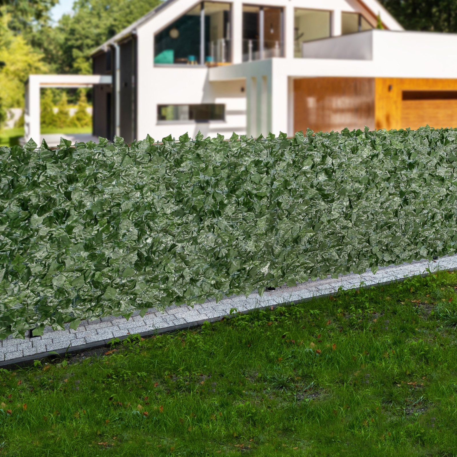 VEVOR Ivy Privacy Fence, 39 x 198in Artificial Green Wall Screen, Greenery Ivy Fence with Mesh Cloth Backing and Strengthened Joint, Faux Hedges Vine Leaf Decoration for Outdoor Garden, Yard, Balcony