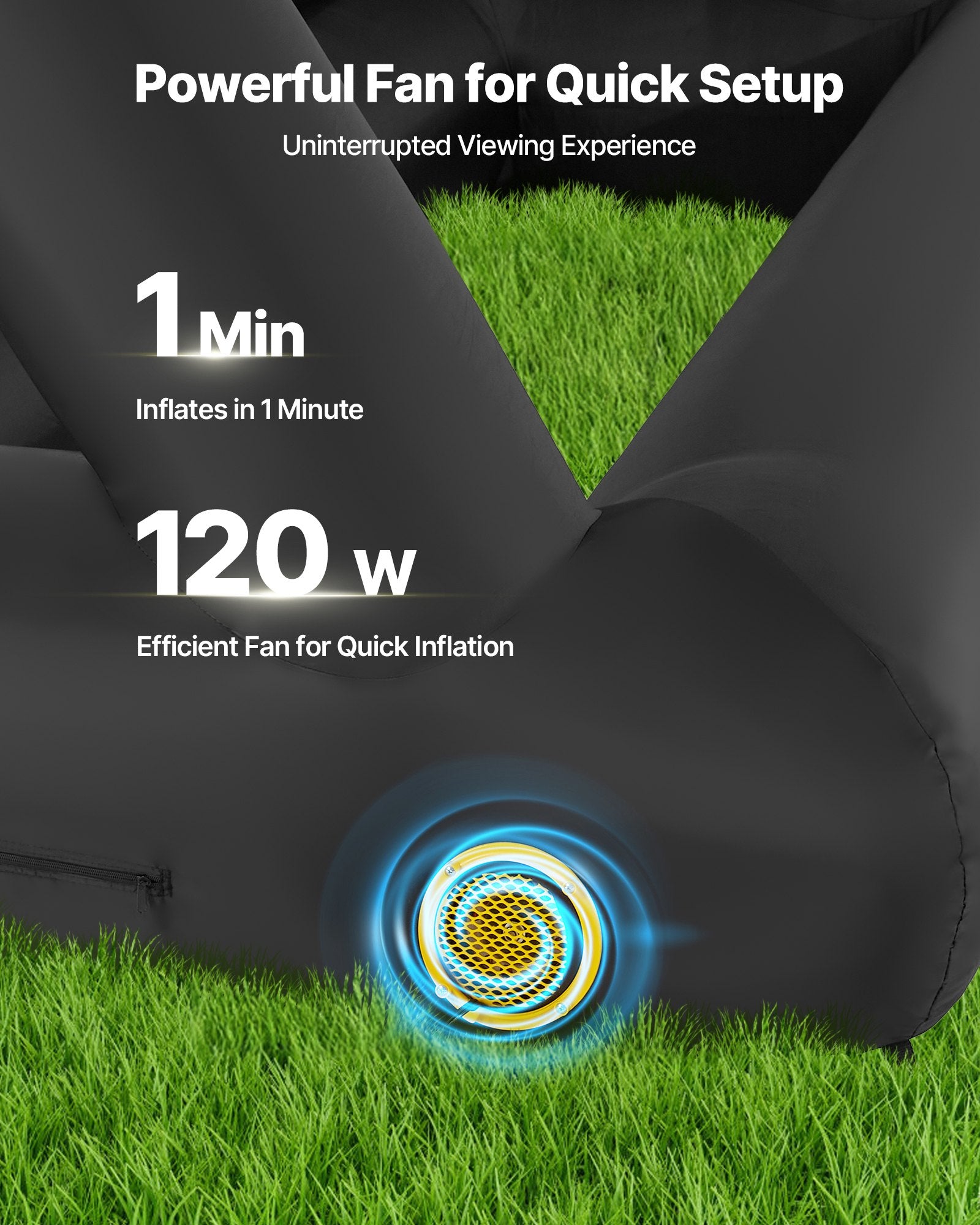 VEVOR 14 ft Inflatable Movie Screen 16:9 600D Movie Projector with Portable Bag