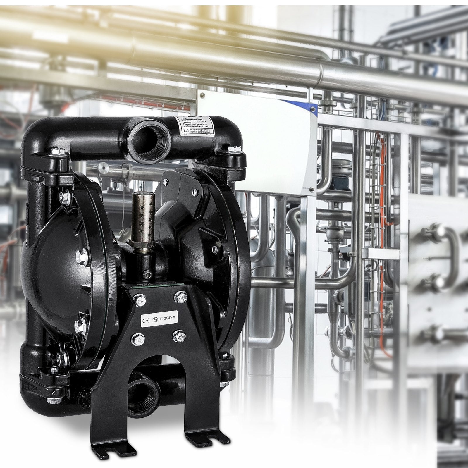 VEVOR Air-Operated Double Diaphragm Pump 24 GPM 1 Inch Inlet And Outlet