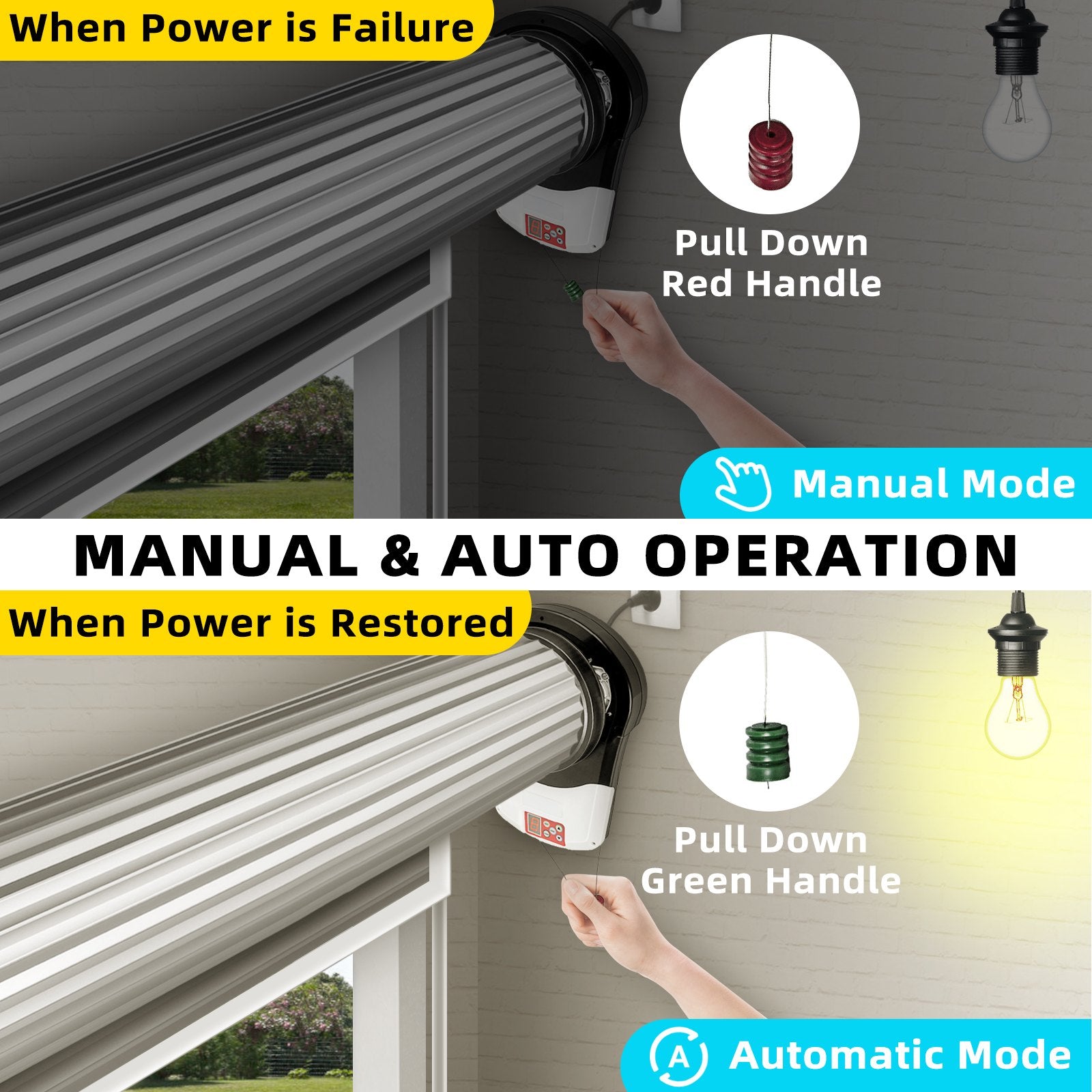 VEVOR Garage Roller Door Opener, 800 N Lift Force 164 ft Remote Control, 220V Electric Roller Gate Opener, Auto Garage Roller Gate Opener Kit with 2 Remote, Apply for Garage Store