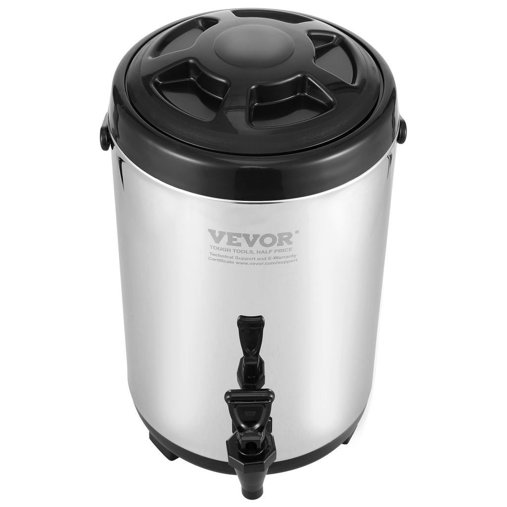 VEVOR Stainless Steel Insulated Beverage Dispenser, 7.6 Liter, Thermal Hot and Cold Drink Server Dispenser with Spigot Handle, Food-grade for Hot Tea Coffee Water Restaurant Drink Shop
