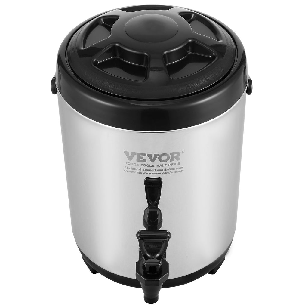 VEVOR Stainless Steel Insulated Beverage Dispenser, 6 Liter, Thermal Hot and Cold Drink Server Dispenser with Spigot Handle, Food-grade for Hot Tea Coffee Water Restaurant Drink Shop