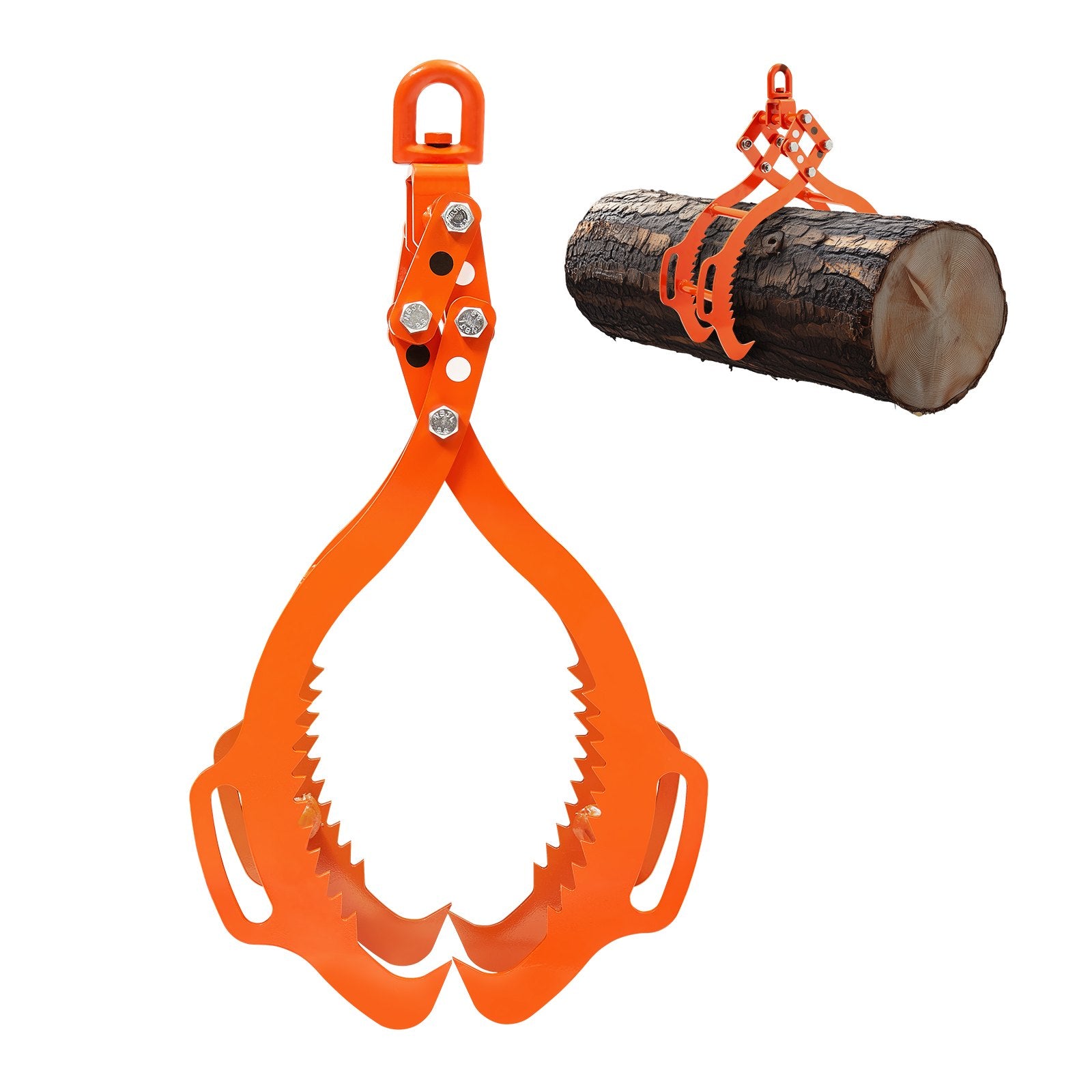 VEVOR 36in Log Lifting Tongs, 4-Claw Log Tongs, Heavy Duty Steel Log Grapple, 3300LBS Lifting Capacity, Swivel Log Graper Timber, Eagle Claw Design, Log Skidding Tongs for Trucks, Tractors, Forklifts