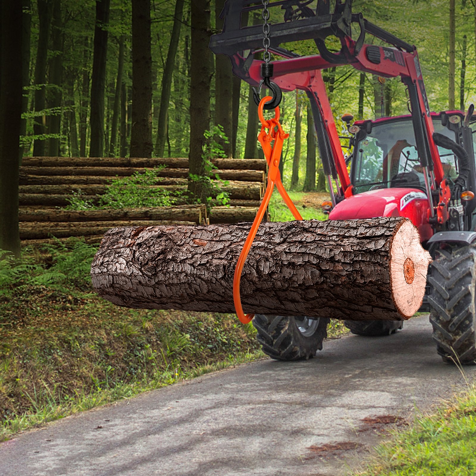 VEVOR Log Skidding Tongs, 81.3cm 2 Claw Log Lifting Tongs, Heavy Duty Steel Lumber Skidding Tongs, 700 kg Loading Capacity, Log Lifting, Handling, Dragging & Carrying Tool