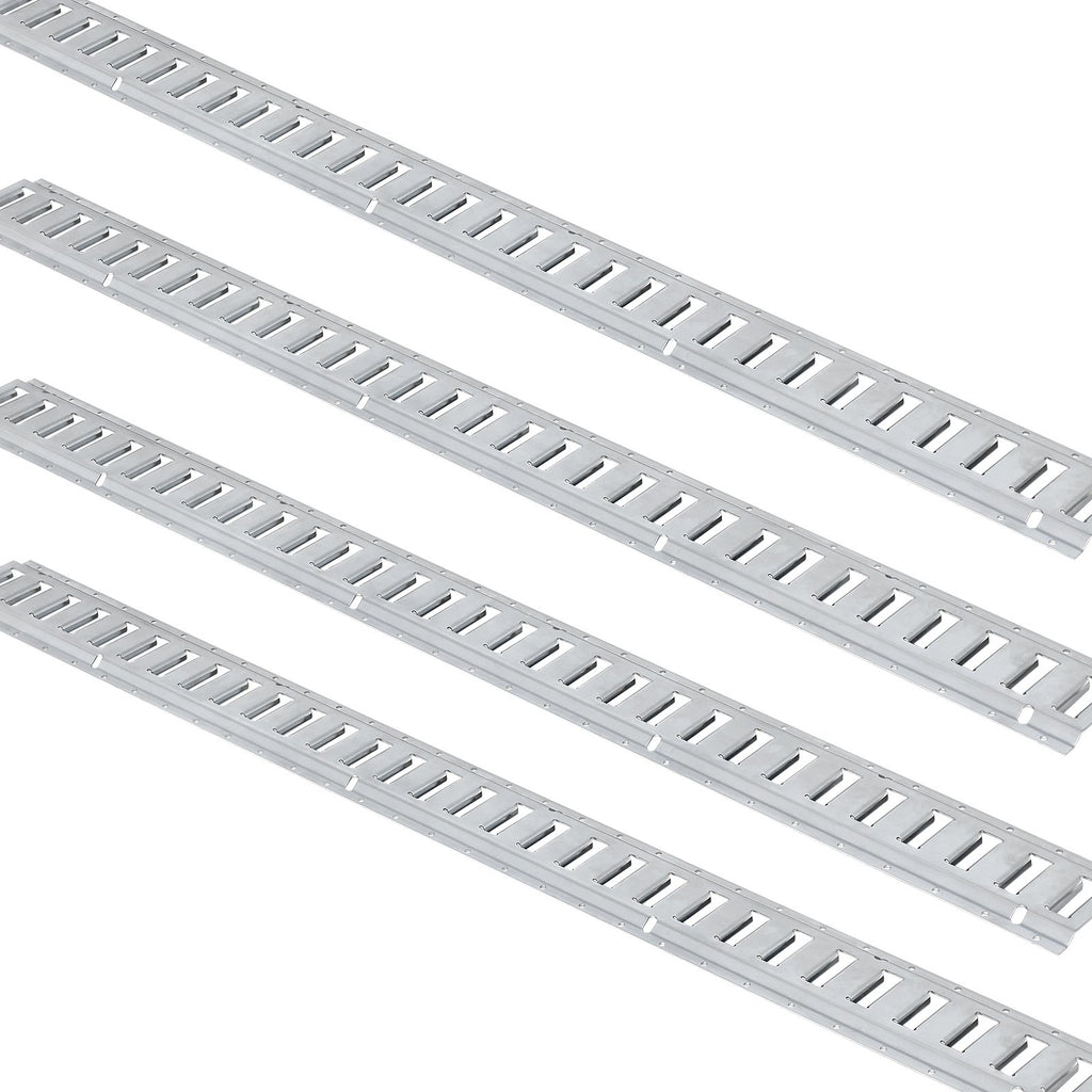 VEVOR E Track Tie-Down Rail Kit, 24PCS 1524 mm E-Tracks Set Includes 8 Steel Rails & 8 O-Rings & 8 Tie-Offs with D-Ring, Versatile Trailer Securing Accessories for Cargo Motorcycles Bikes, 816 kg Load