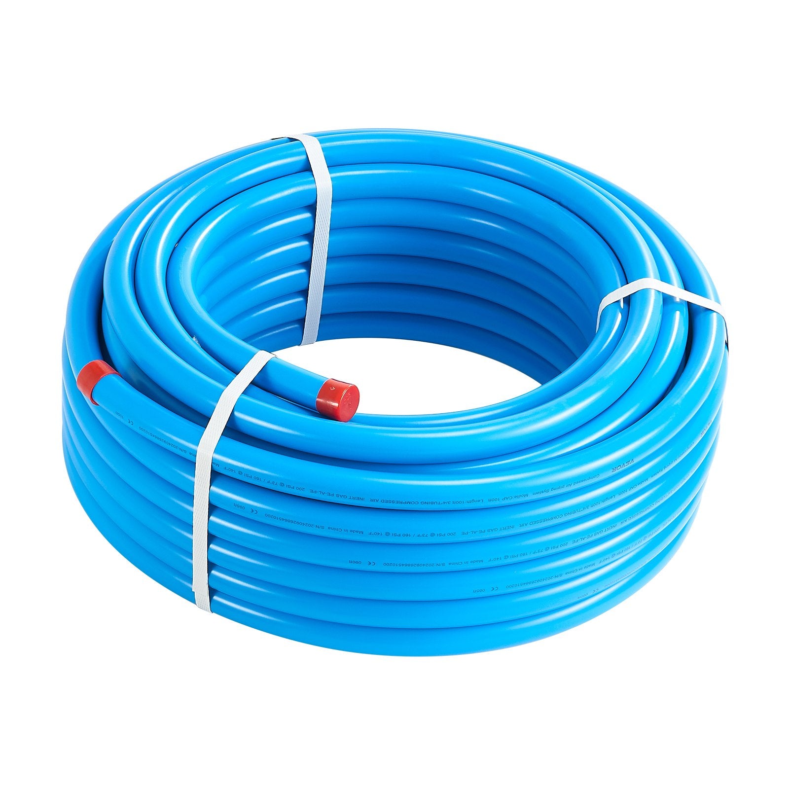 VEVOR Air Compressor Line Kit, 100FT x 3/4", HDPE-Aluminum Compressed Air Piping System, Leak-Proof, Pressure-Resistant & Easy-to-Install, Compressed Air Line Tubing Kit for Garages Workshops, Blue