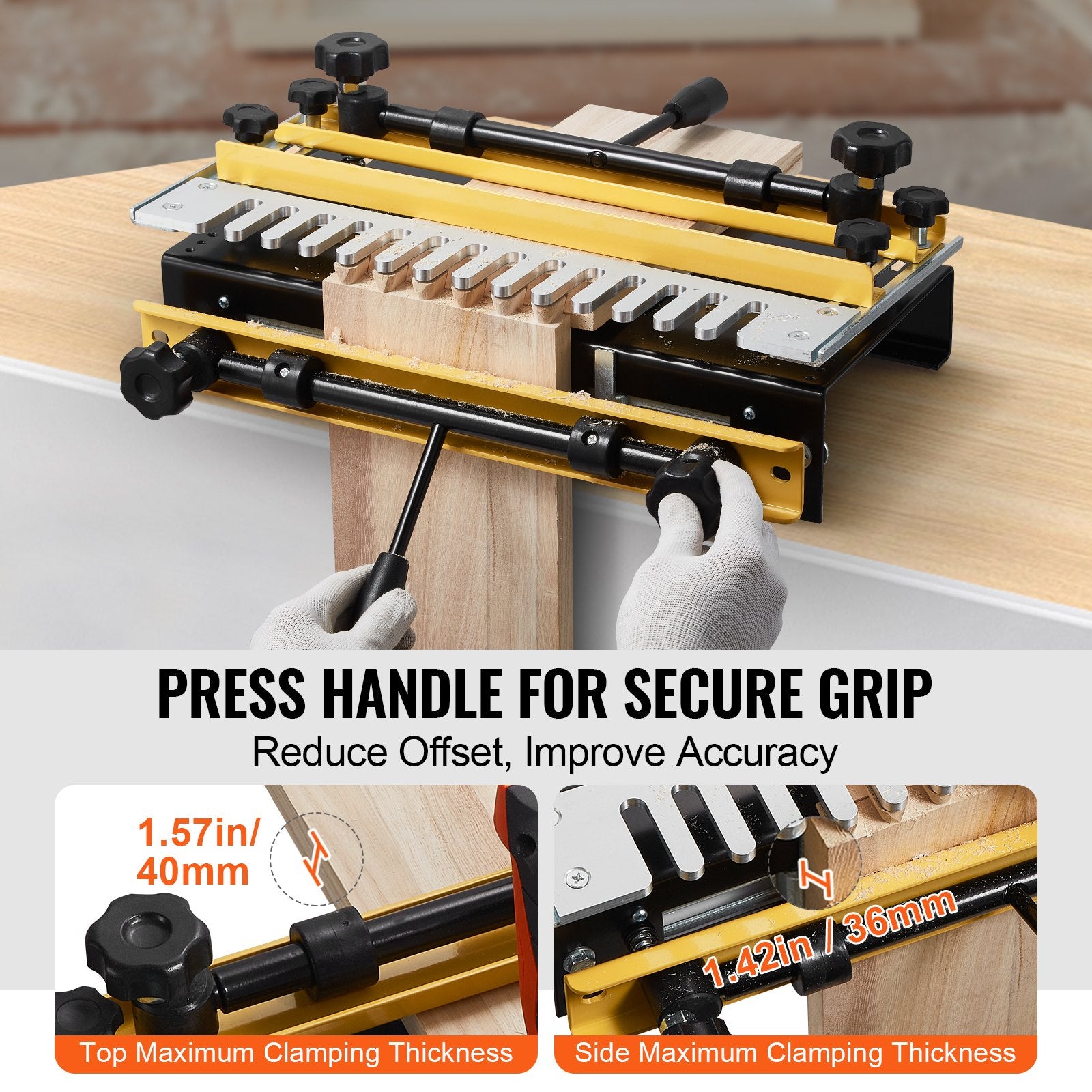 VEVOR Dovetail Jig, 310 mm Width, Dove Tailing Router Jigs with 4 Router Bits & 6 Templates, Precise Alignment Dove Tail Jig, Mortise and Tenon Woodworking Tools for Furniture & Wood Cabinet Making